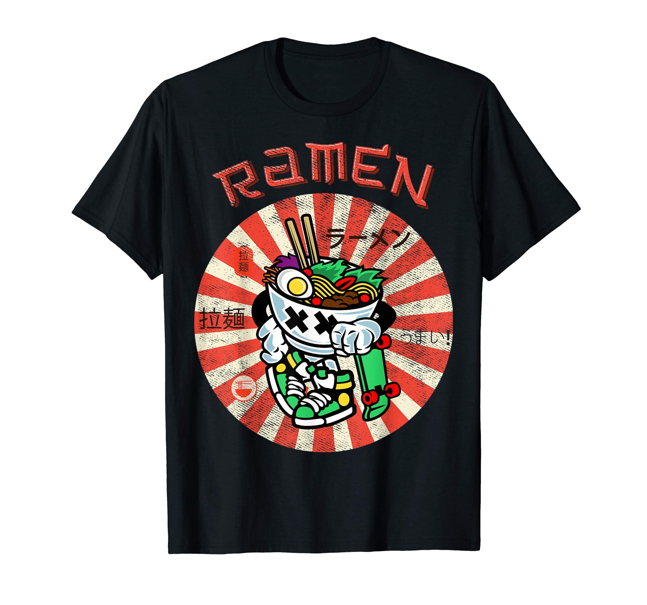 Cute Ramen Skater Tee Kawaii Anime Skateboard Lover Teens T-Shirt