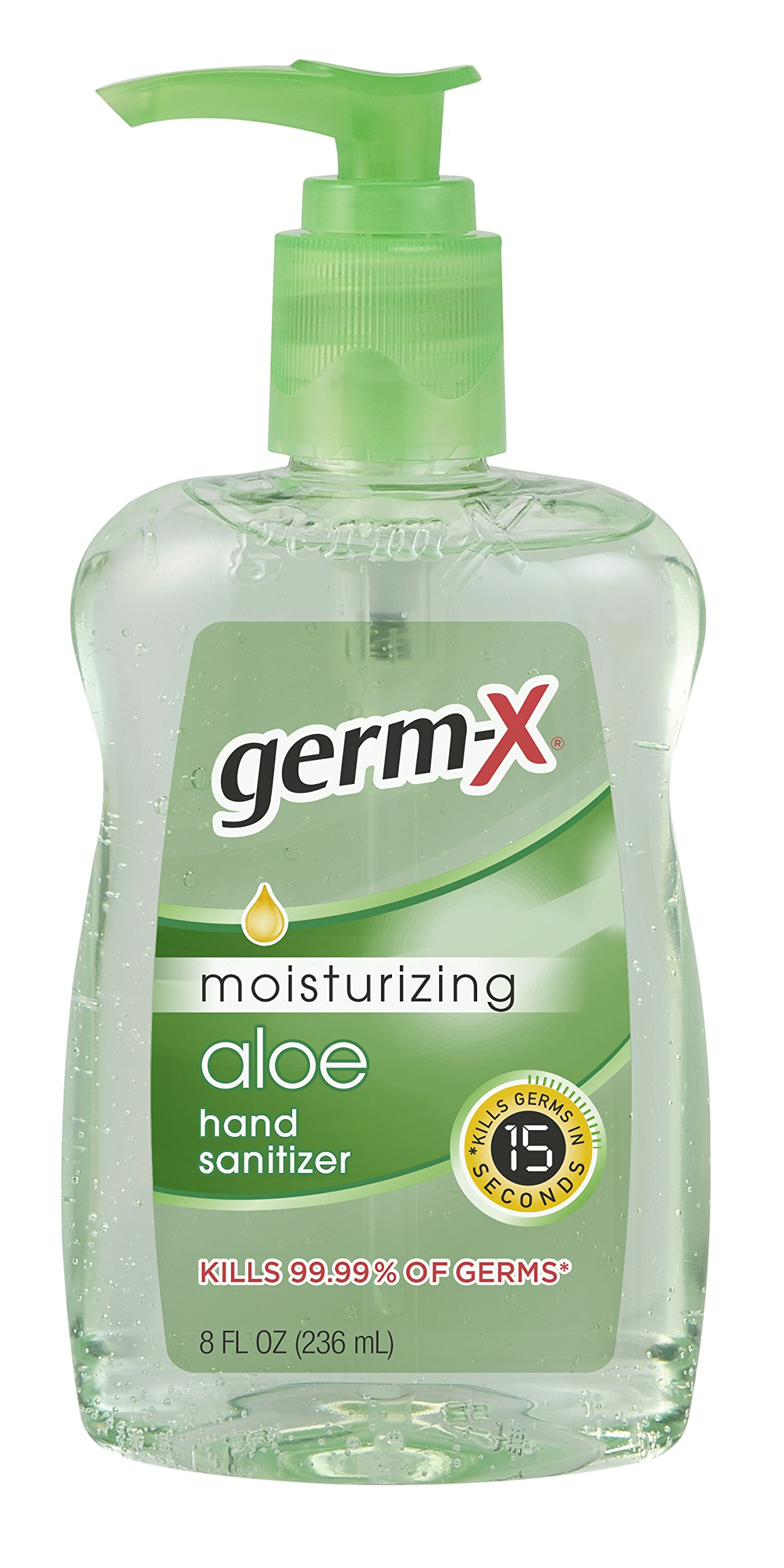 Germ-XHand Sanitizer, Aloe, Pump Bottle, 8 Fluid Ounce