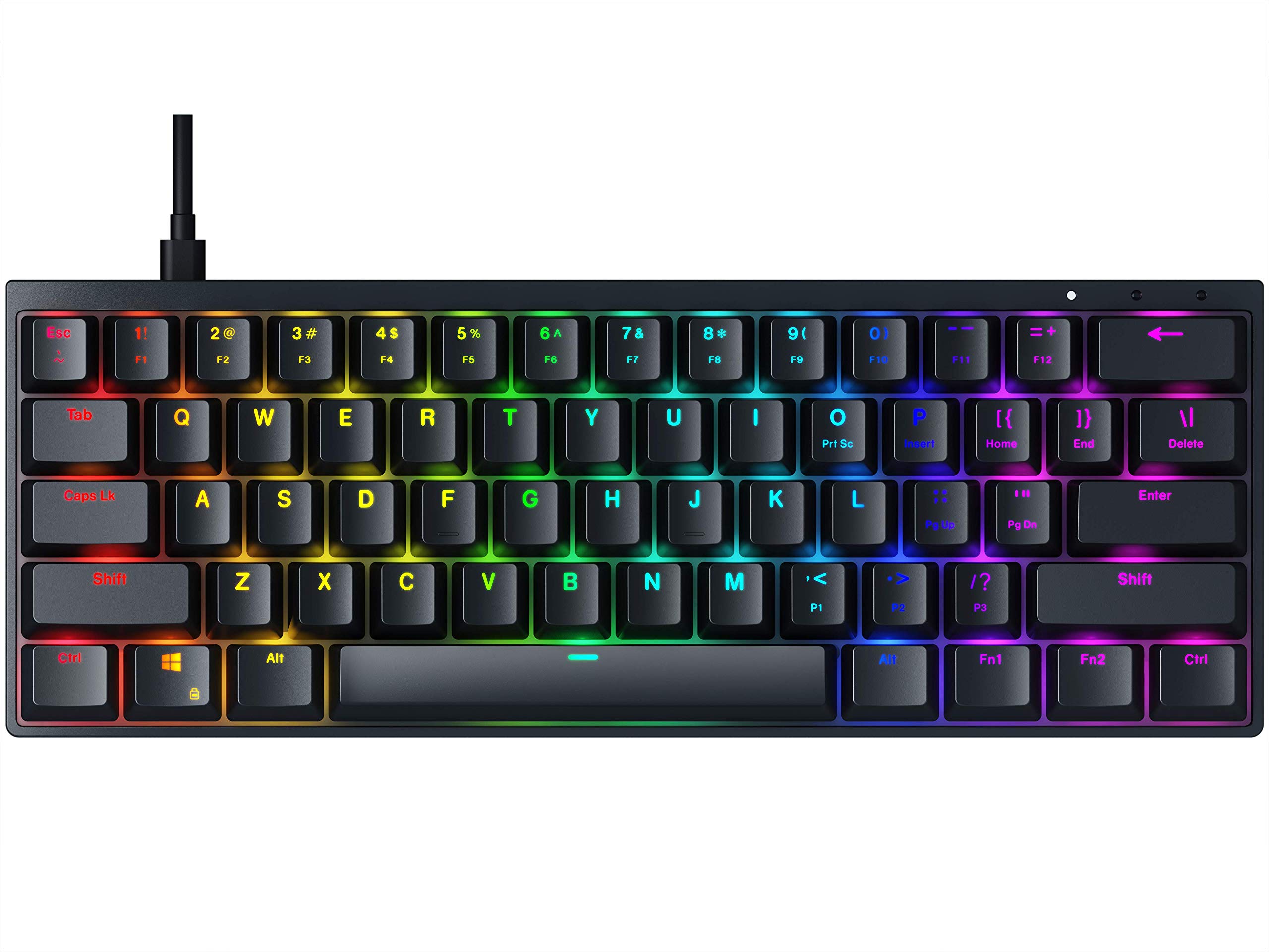 Durgod HK Venus RGB Mechanical Gaming Keyboard - 60% Layout - Double Shot PBT Cherry Profile - NKRO - USB Type C - Aluminium Chassis (Cherry Blue, Black)