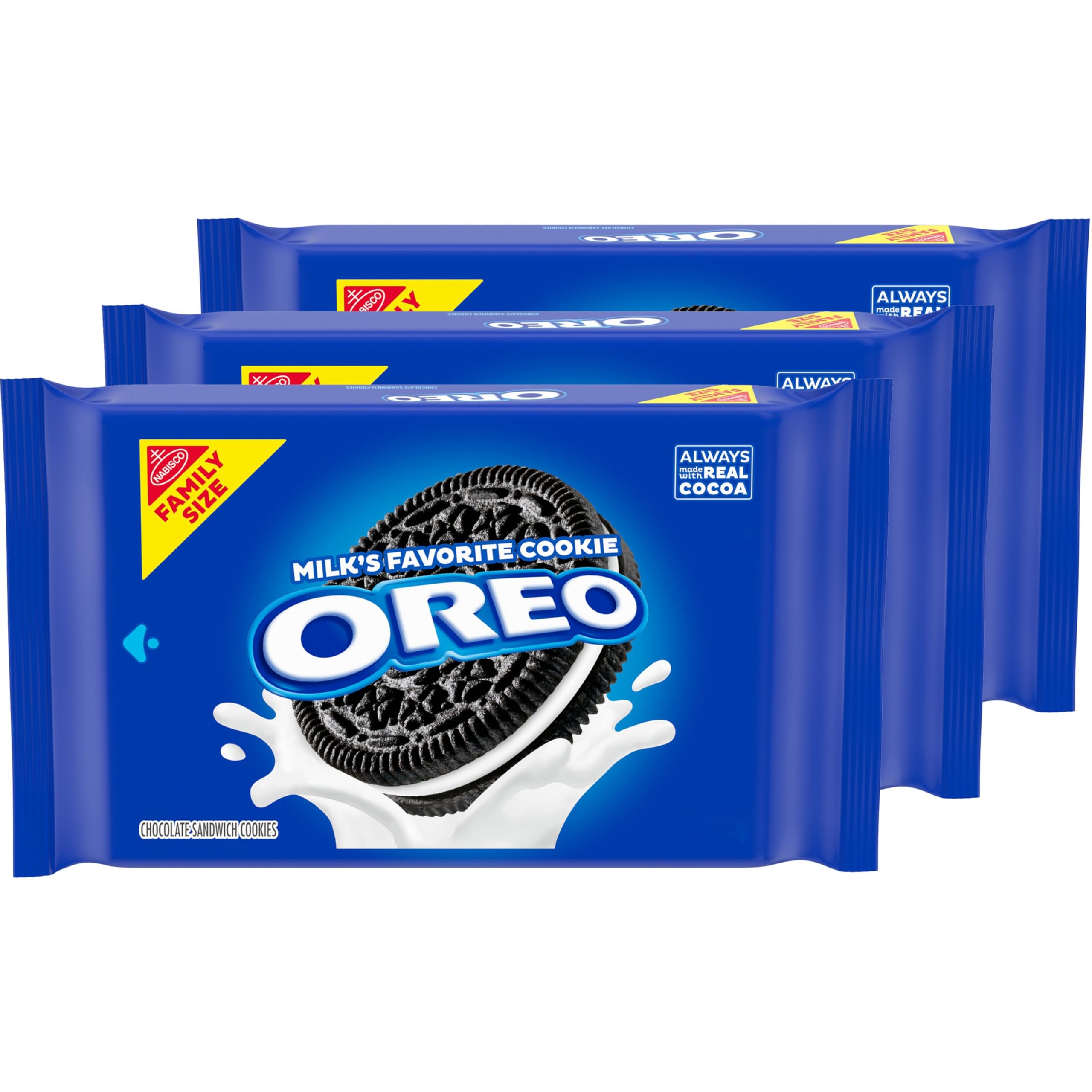 OreoChocolate Sandwich Cookies, Family Size, 3 Packs