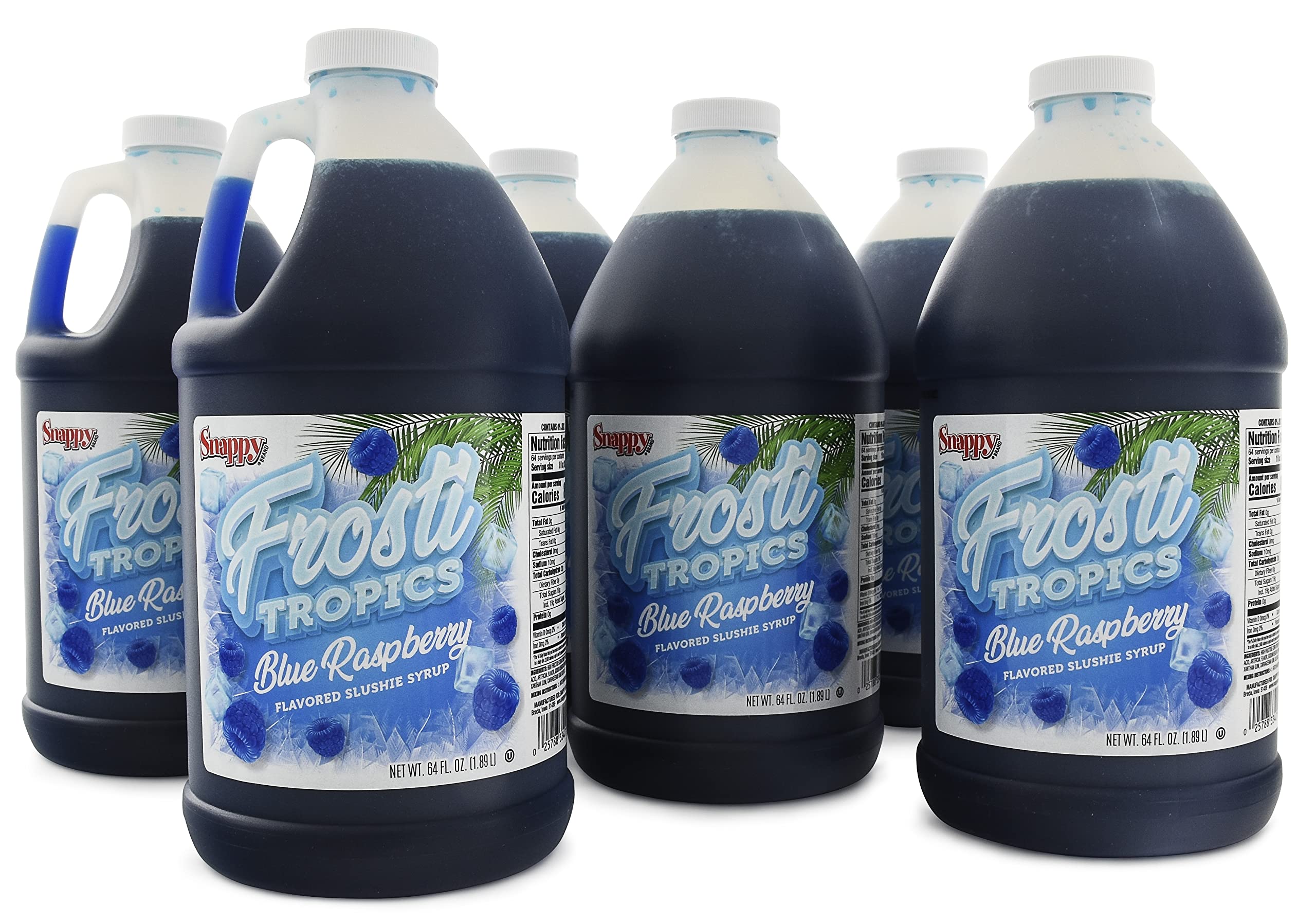 SNAPPYFrosti Tropics Blue Raspberry Slush Mix, 1/2 Gallon, 6 Pack