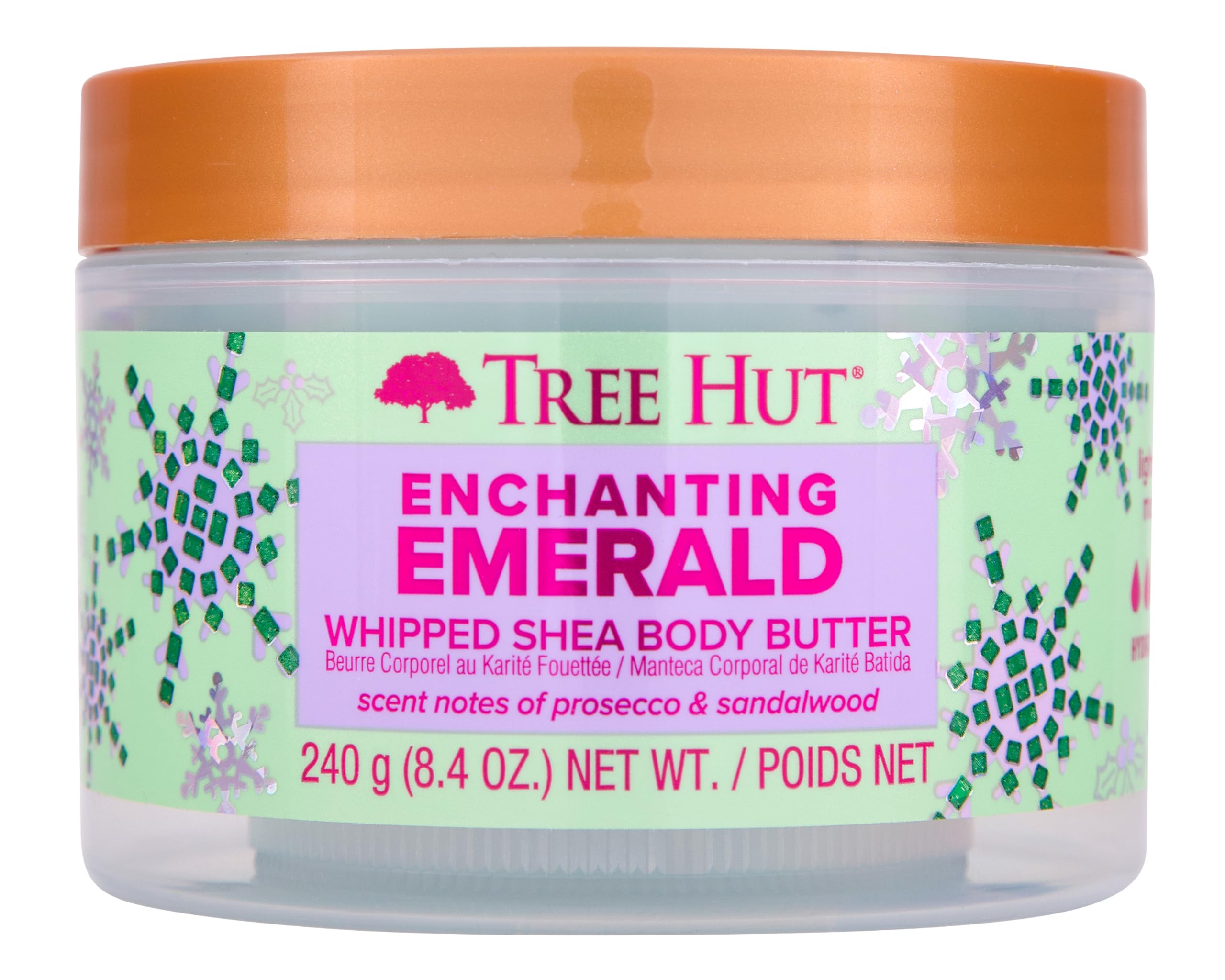 Tree Hut Enchanting Emerald Whipped Shea Body Butter | Long-lasting Hydration Leaves Skin Feeling Soft & Moisturized | Limited Edition Holiday | 8.4 fl oz.