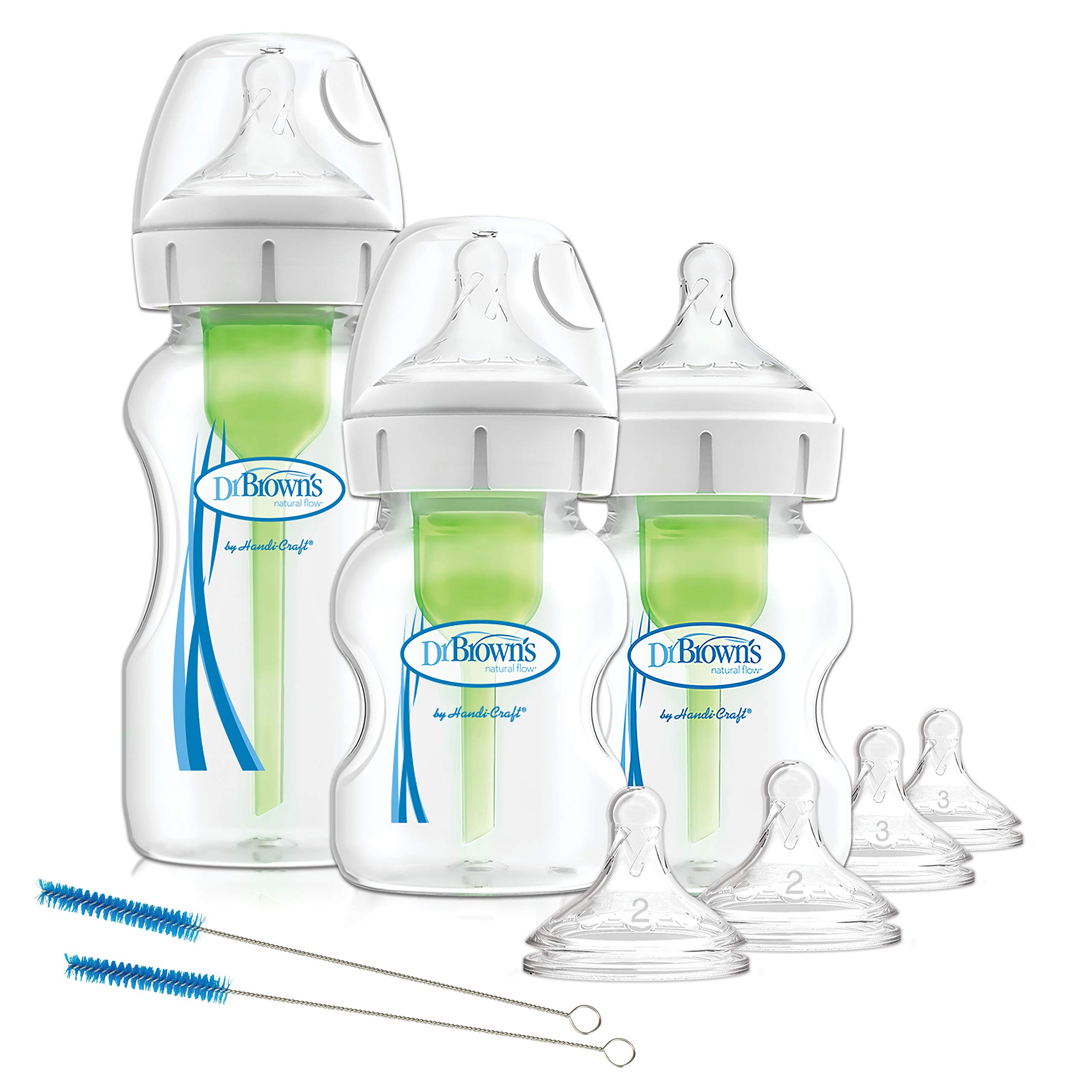 Dr. Brown'sOptions+ Anti Colic Baby Bottle, Wide Neck, Starter kit