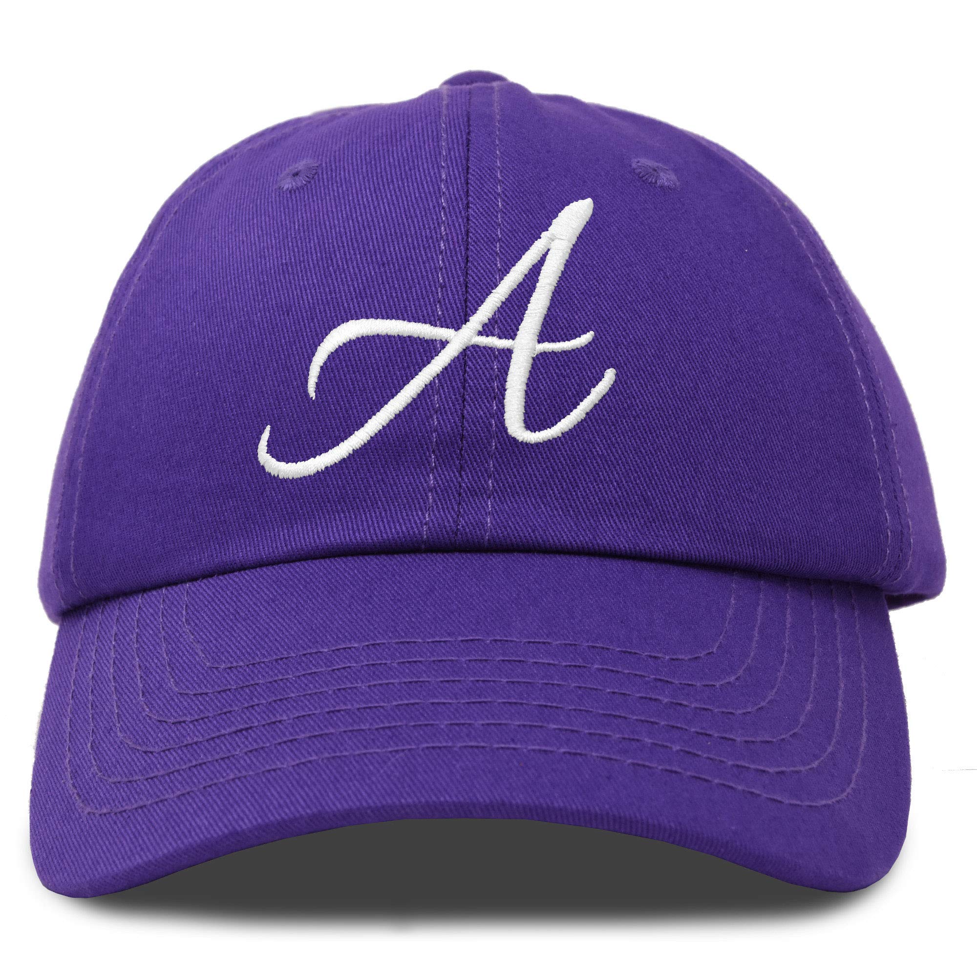 Initial Hat Letter A Womens Baseball Cap Monogram Cursive Embroider