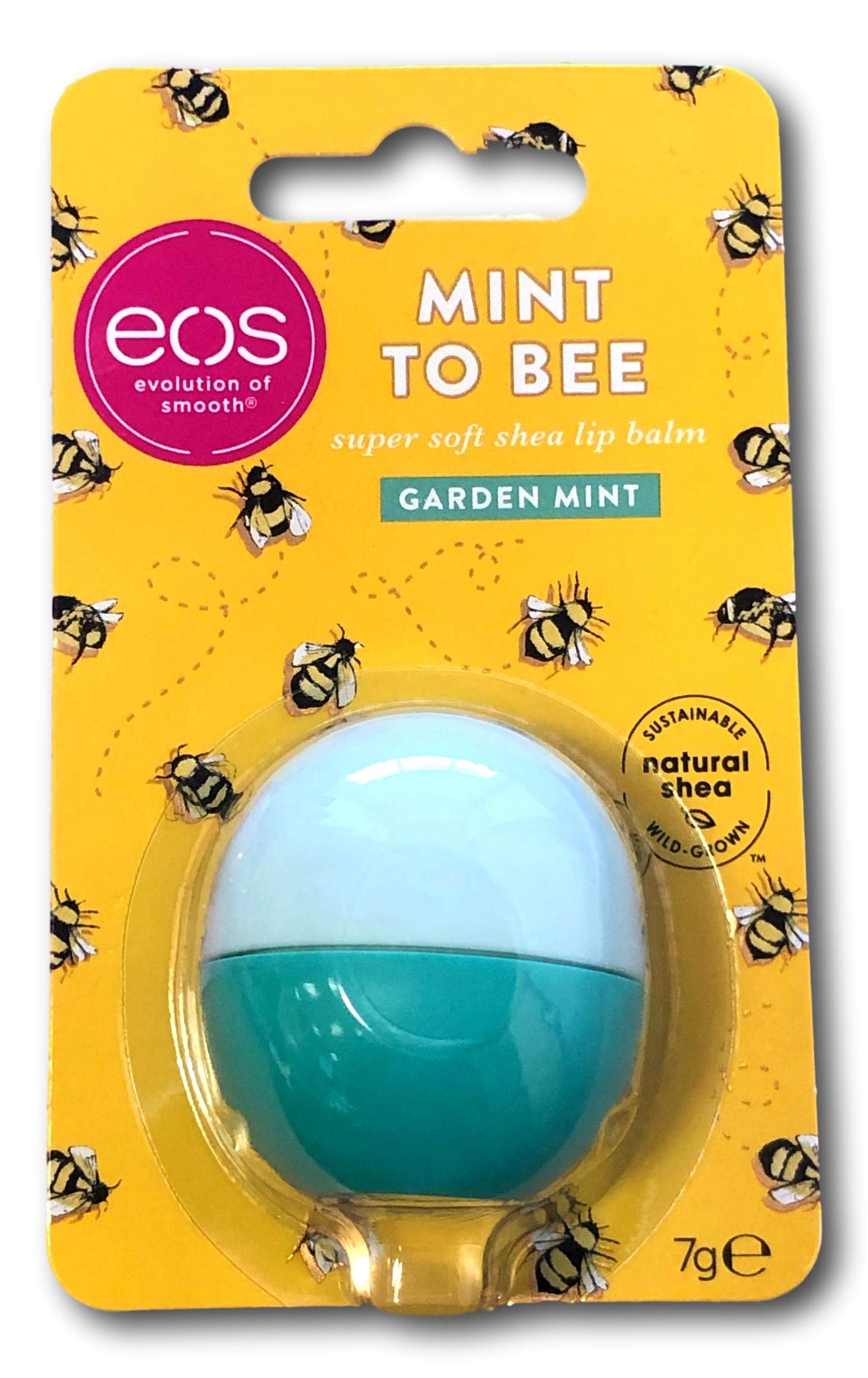 eosMint To Bee Super Soft Shea Lip Balm 7g | Smooth Sphere, Garden Mint Flavour | Made with Natural Ingredient