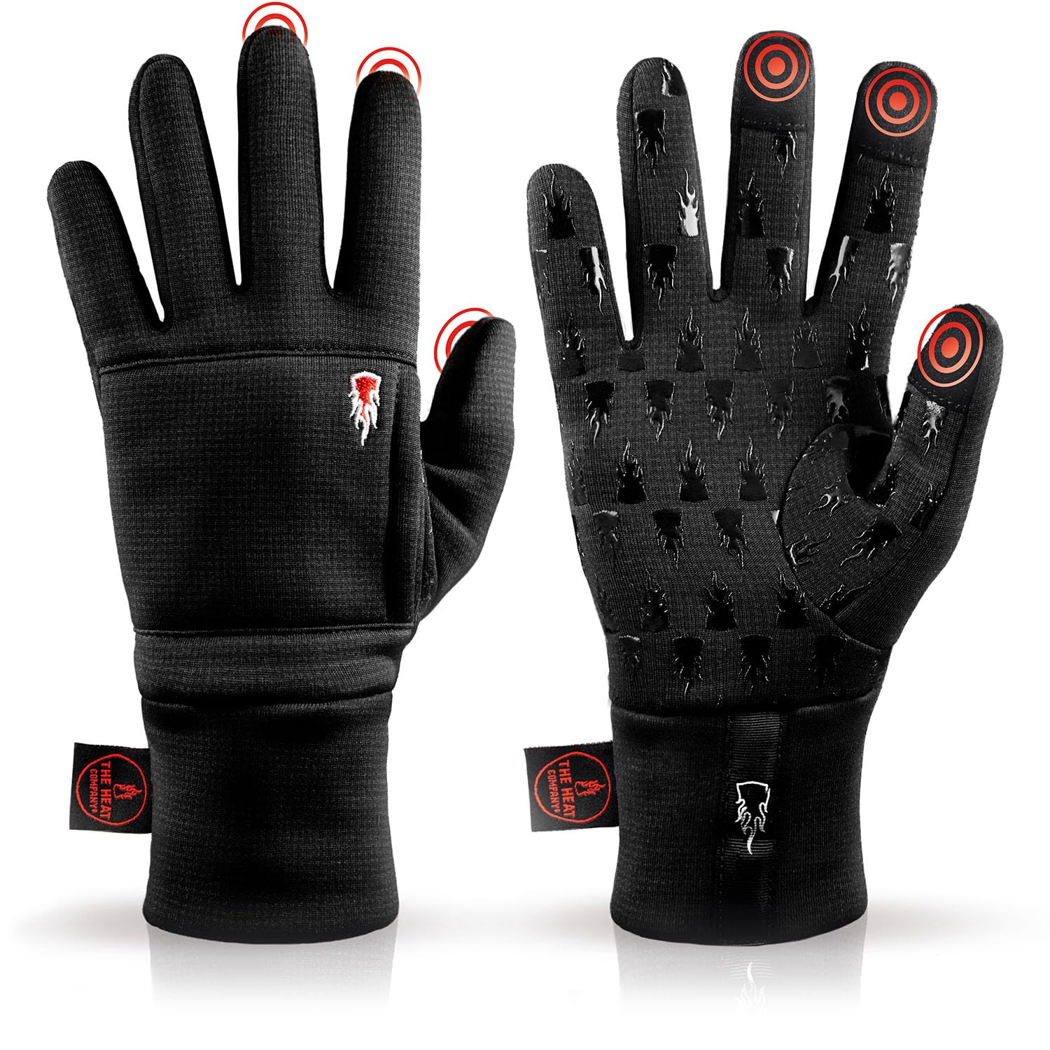 THE HEAT COMPANY– WIND PRO LINER - Wind Resistant Gloves - Premium Quality - Touch Screen Gloves For Women & Men - Sports Gloves: Warm Winter Gloves For Cycling & Running