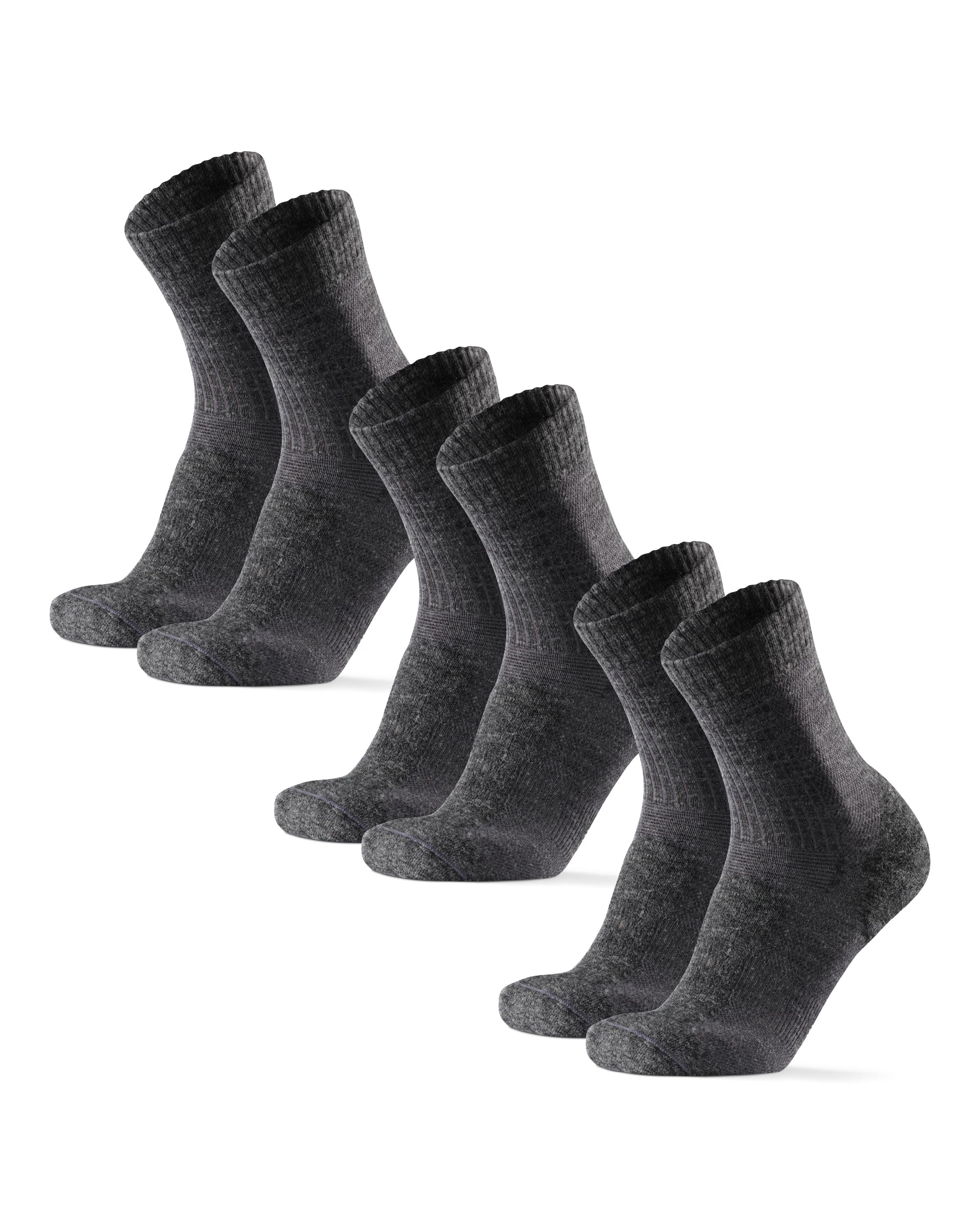 DANISH ENDURANCE Merino Wool Light Hiking Socks, Cushioned & Moisture Wicking Hiking Socks, Men, Women & Kids, 3 Pack