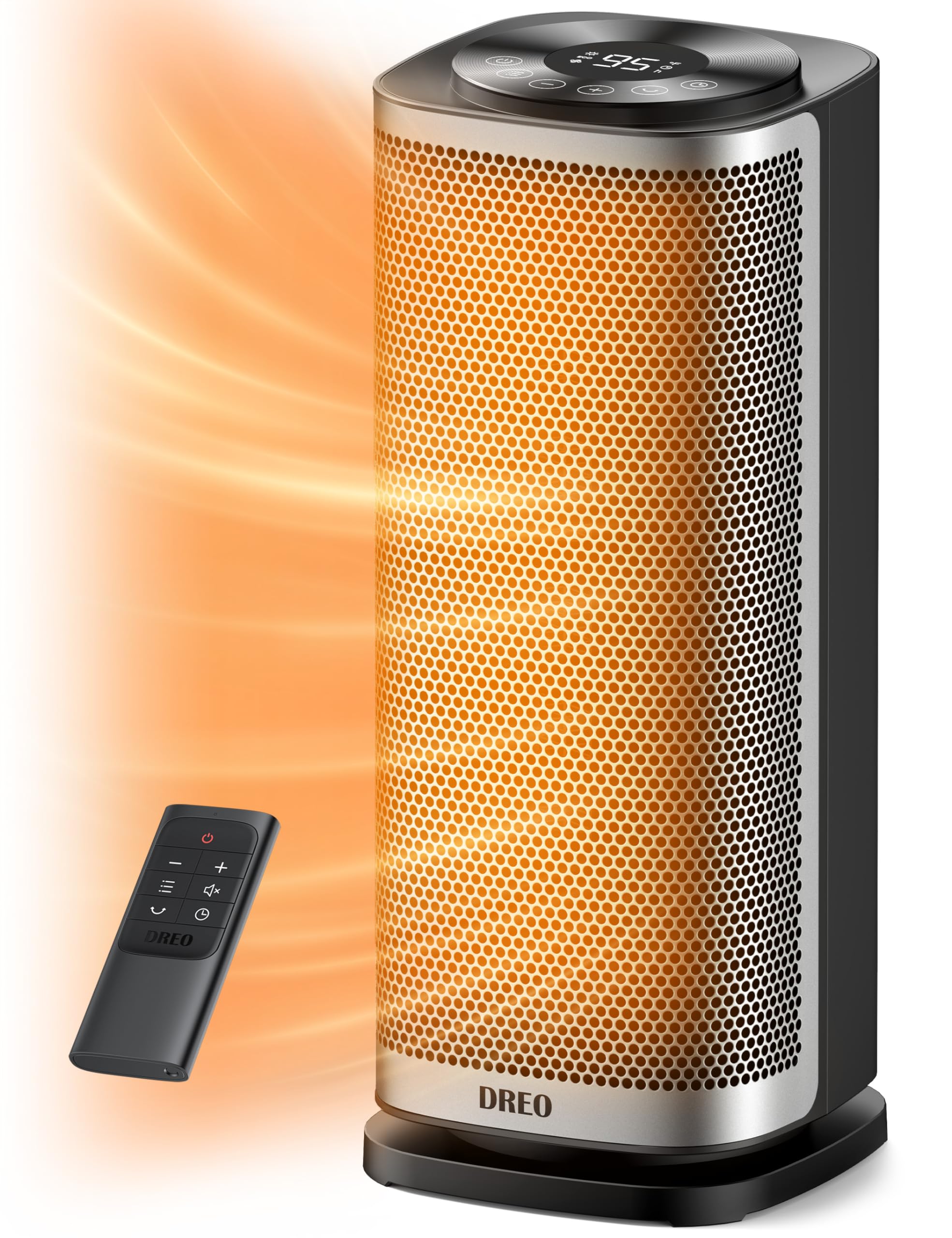 Dreo Space Heaters for Indoor Use Large Room, 70 ° Oscillation, Fast Heating Ceramic Electric with Digital Thermostat, Remote Control, 1-12H Timer, Overheat Protection, Safety Heater for Bedroom