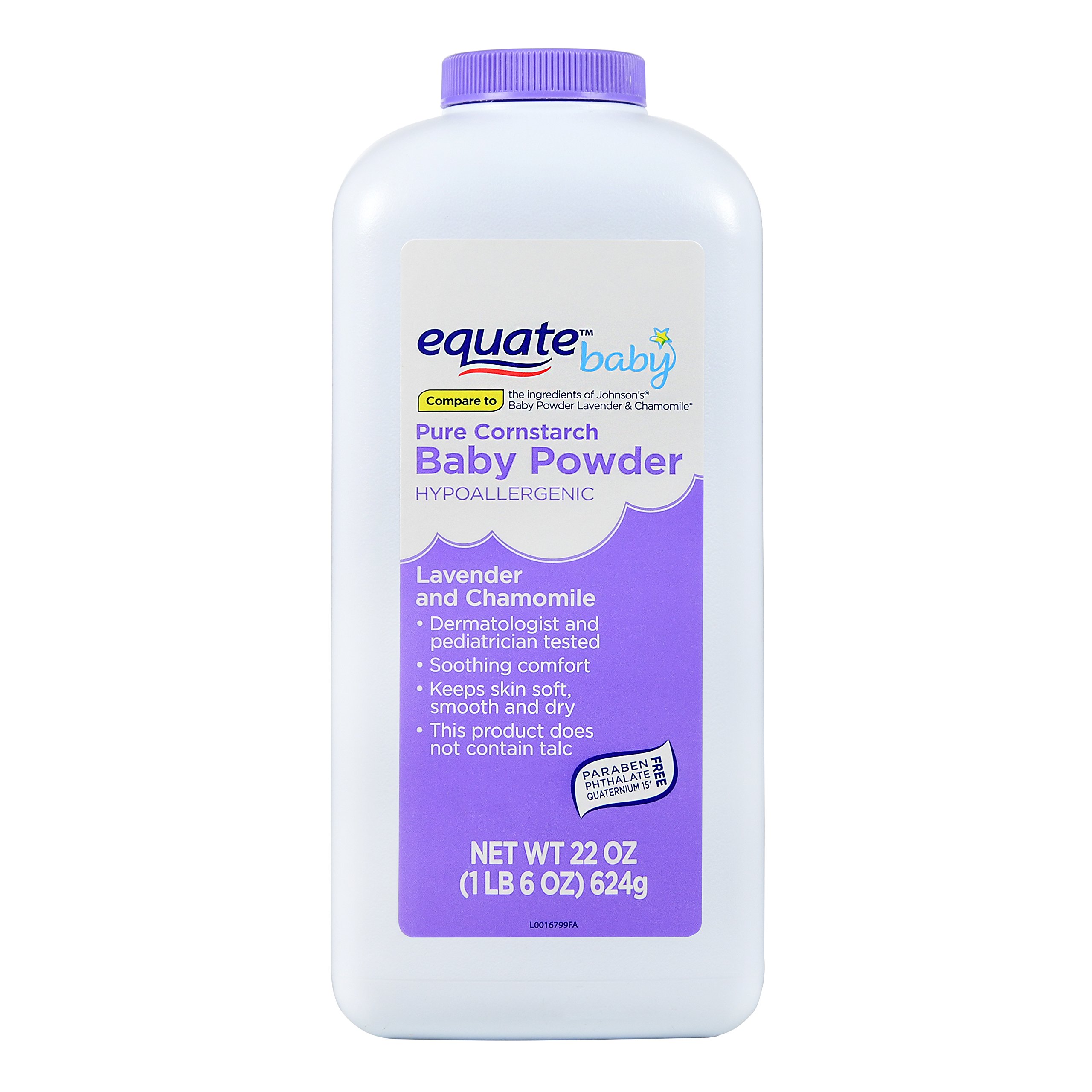 EquatePure Cornstarch Baby Powder With Lavender and Chamomile, 22oz by Judastice