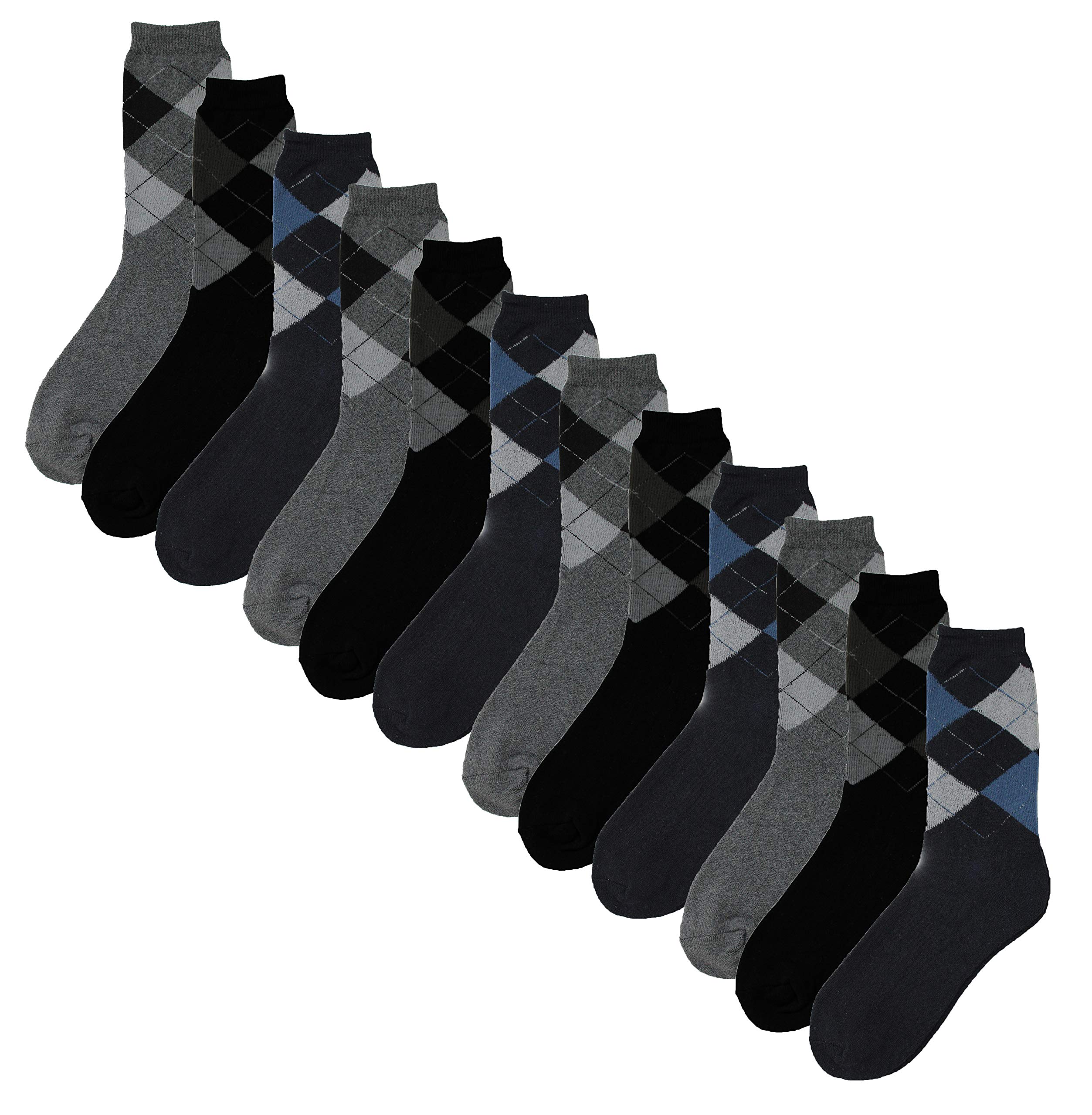 SockstackUltimate 6 Pairs Men's Black Thermal Socks, Thick Warm Boot Socks, Size 6-11