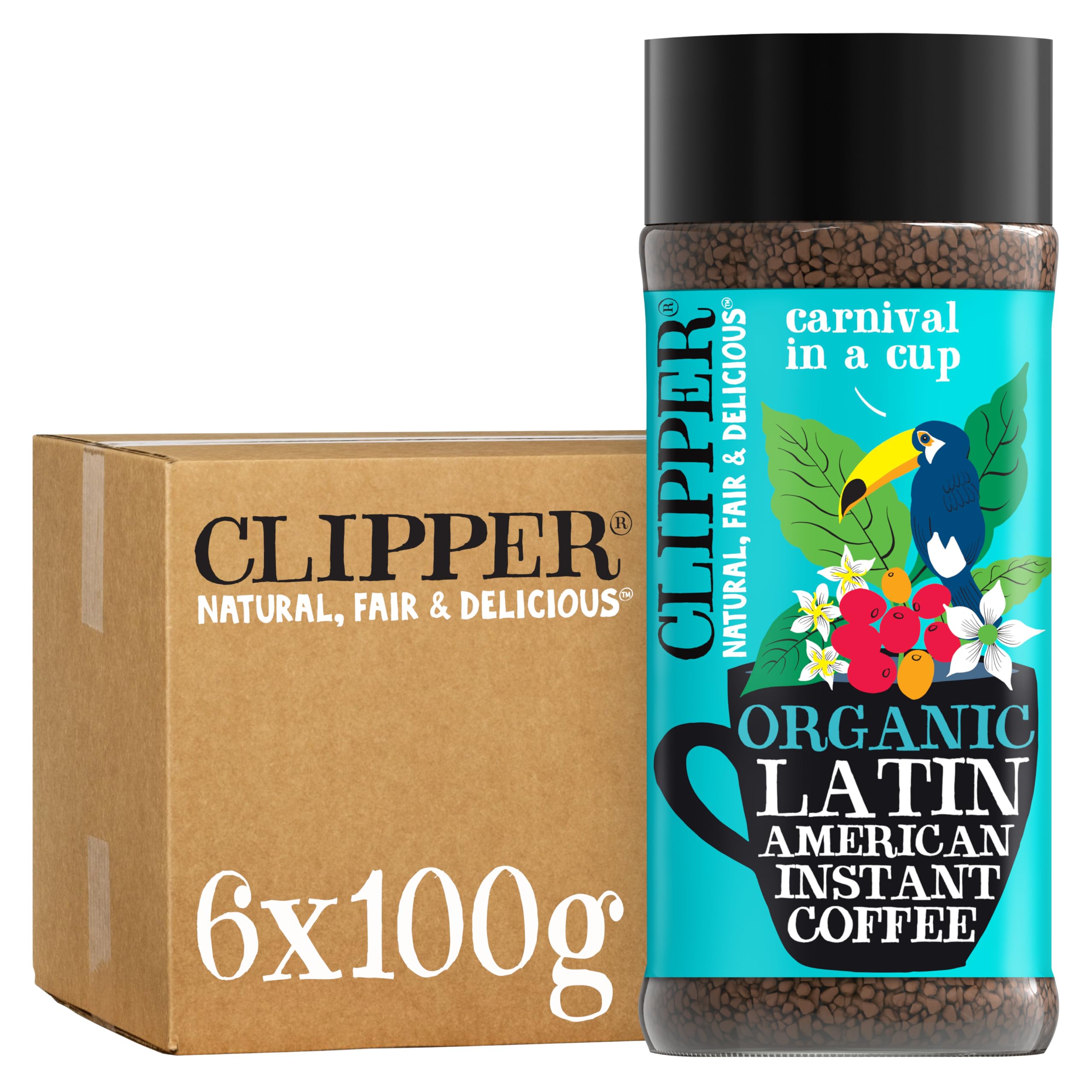 Clipper Latin American Organic Instant Coffee | 6 x 100g Jars | Bulk Buy for Home & Catering | Arabica Gourmet Coffee | Sustainable Fairtrade Coffee by Clipper Teas | Ethically Sourced & Eco Conscious