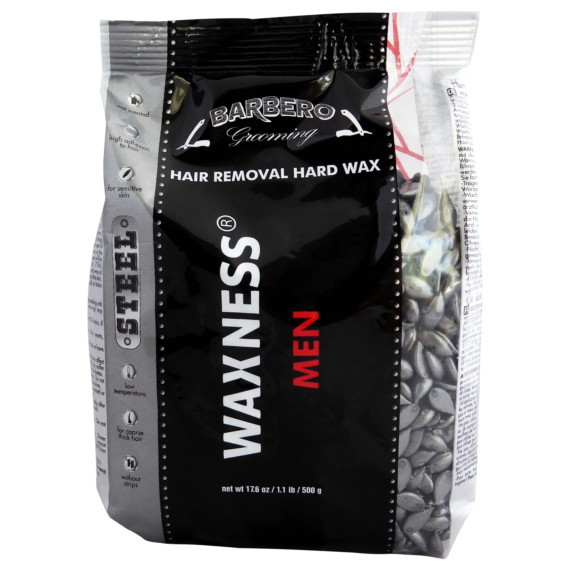 Waxness Wax Necessities Barbero Grooming Hard Wax Steel for Men 1.1 Pounds