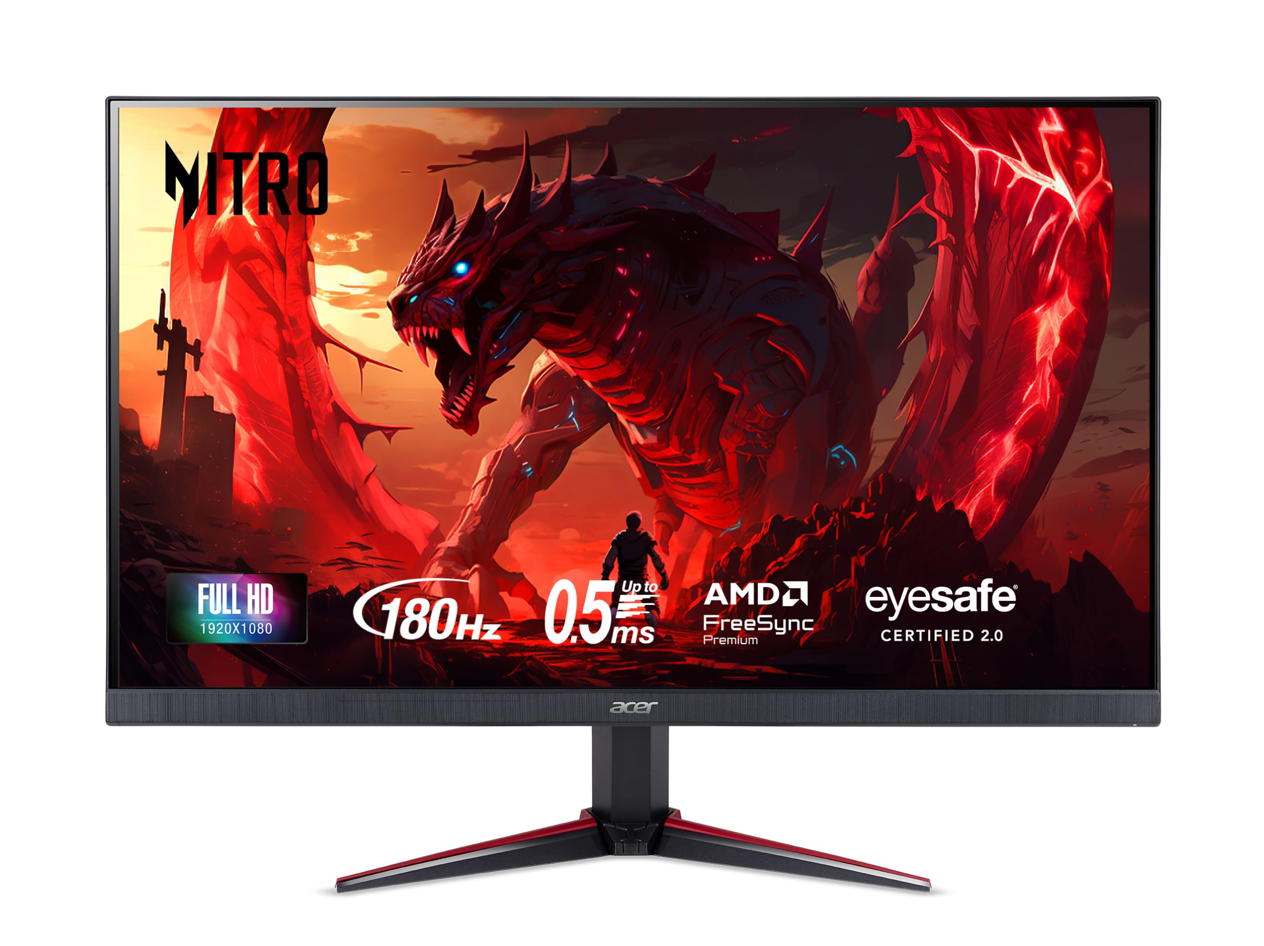 acerNitro 27" Full HD 1920 x 1080 PC Gaming IPS Monitor | AMD FreeSync Premium | 180Hz Refresh | Up to 0.5ms | HDR10 Support | 99% sRGB | 1 x Display Port 1.2 & 2 x HDMI 2.0 | VG270 M3bmiipx