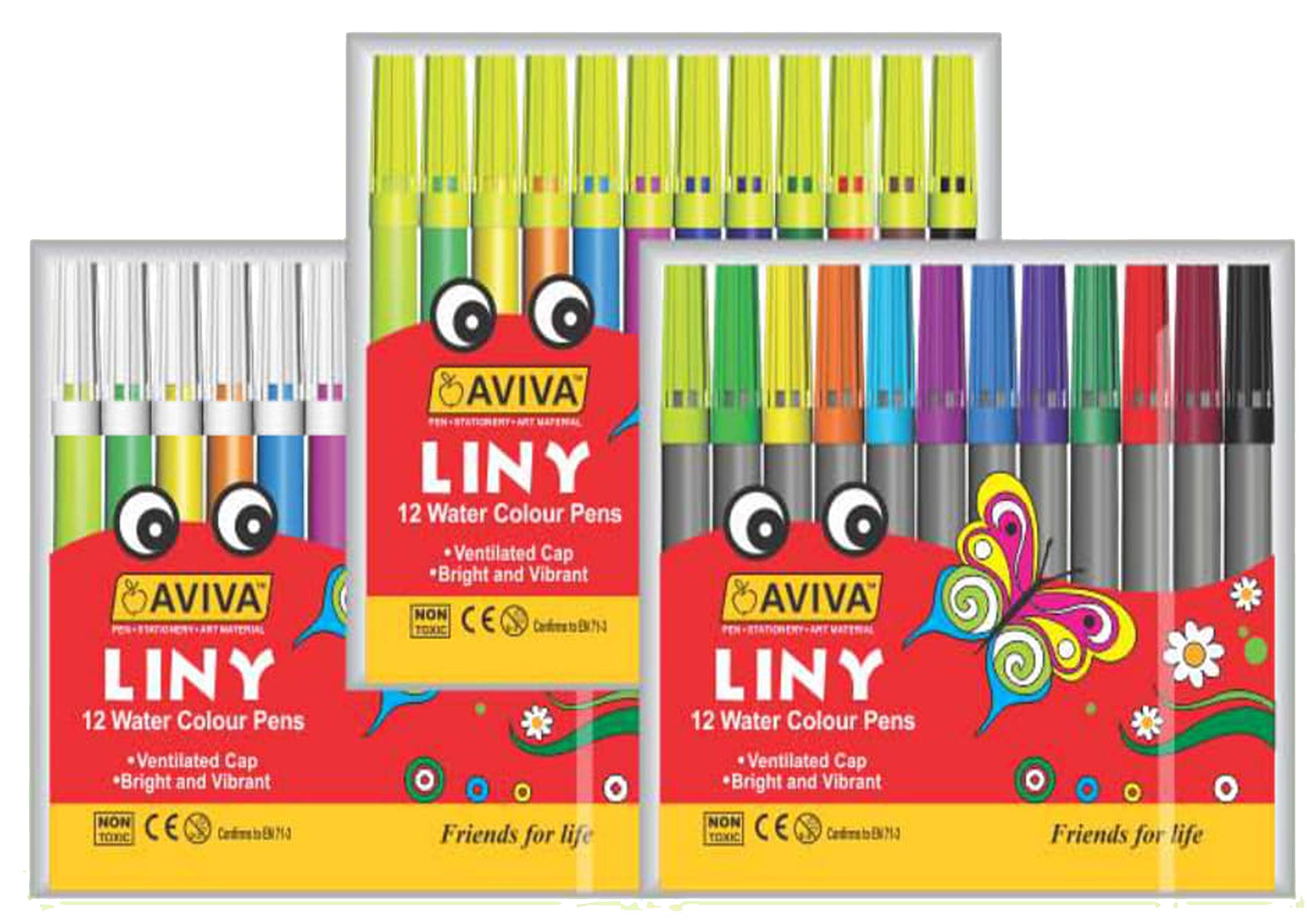 AVIVA Non Toxic Liny Water Colour Pens (PACK - 20 SETS)