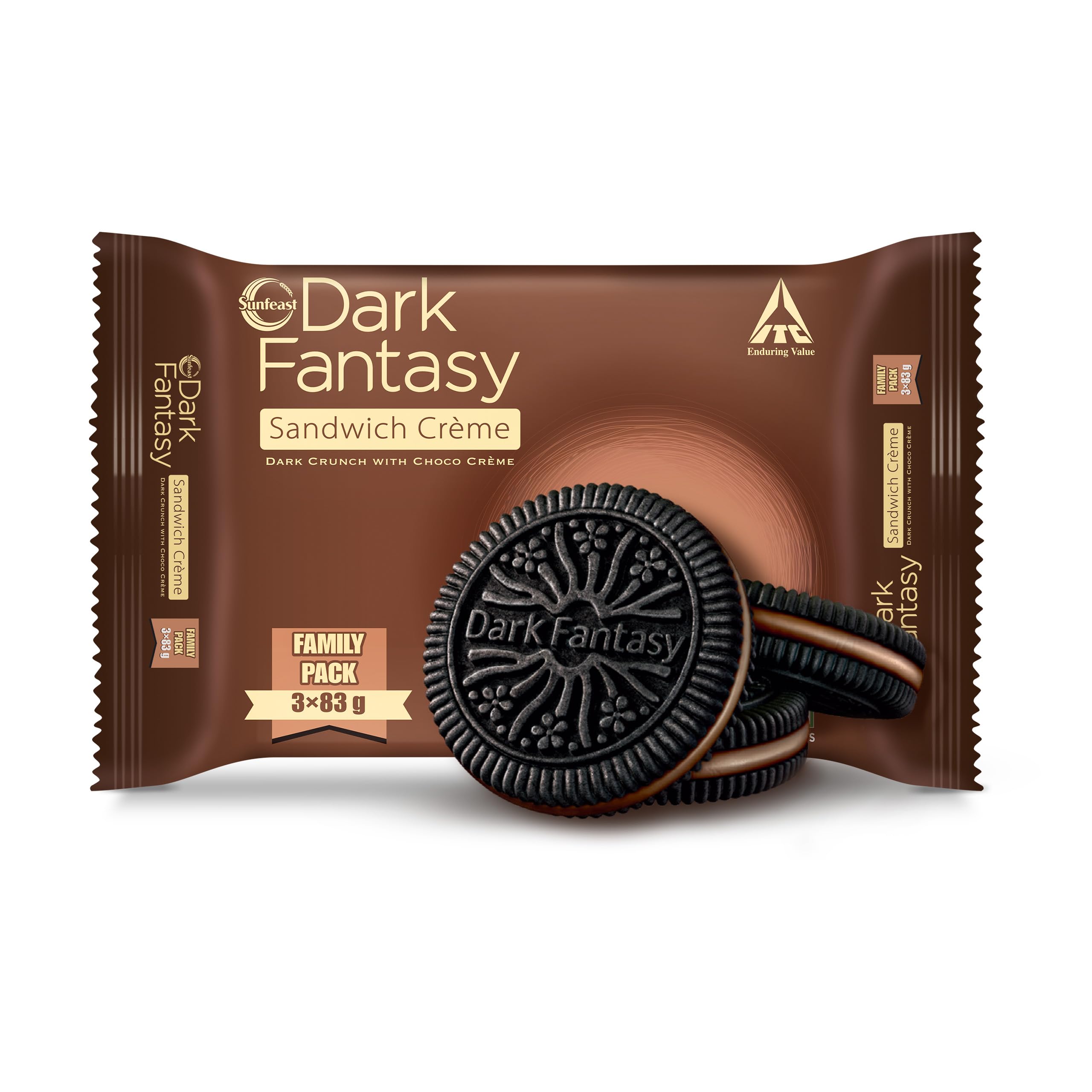 Sunfeast Dark Fantasy Choco Creme Dark Crunch with Smooth Creme, 277.5 g