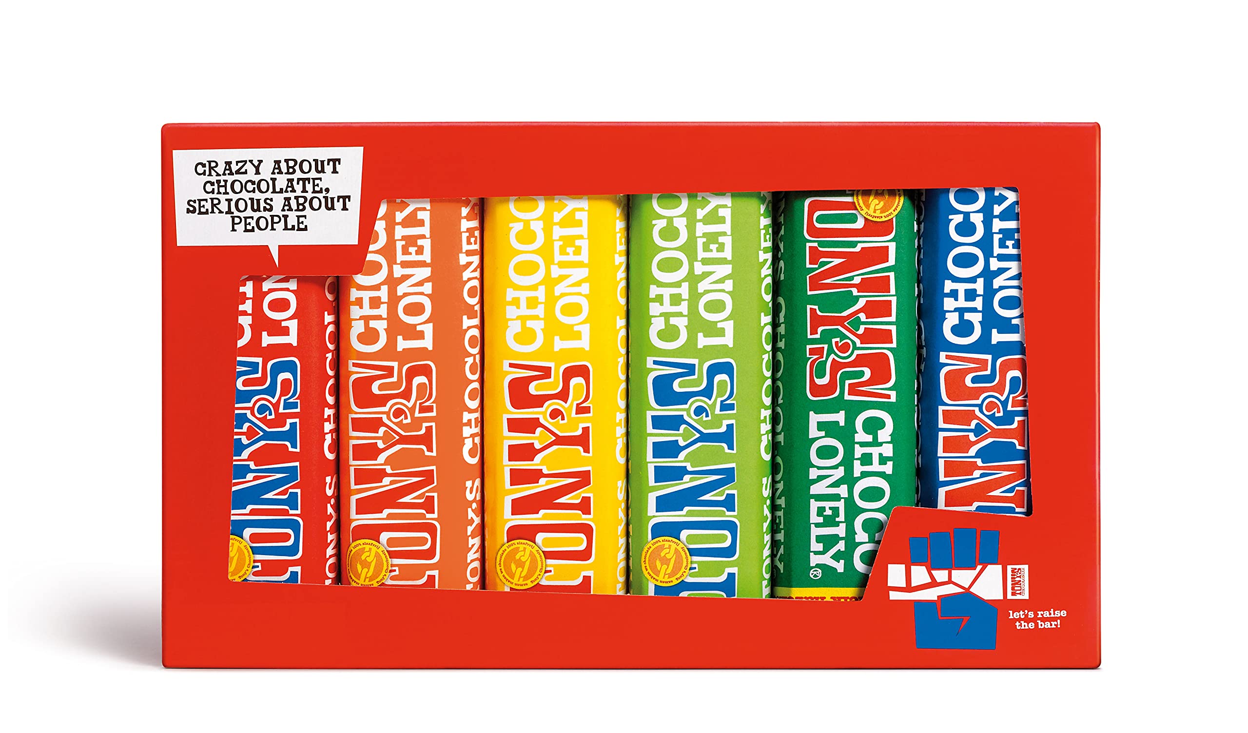 Tony's Chocolonely Rainbow Tasting Pack - 288 Gram - Small Chocolate Bars - 6 Different Flavours - Gift - Vegetarian - Belgium Fairtrade Chocolate