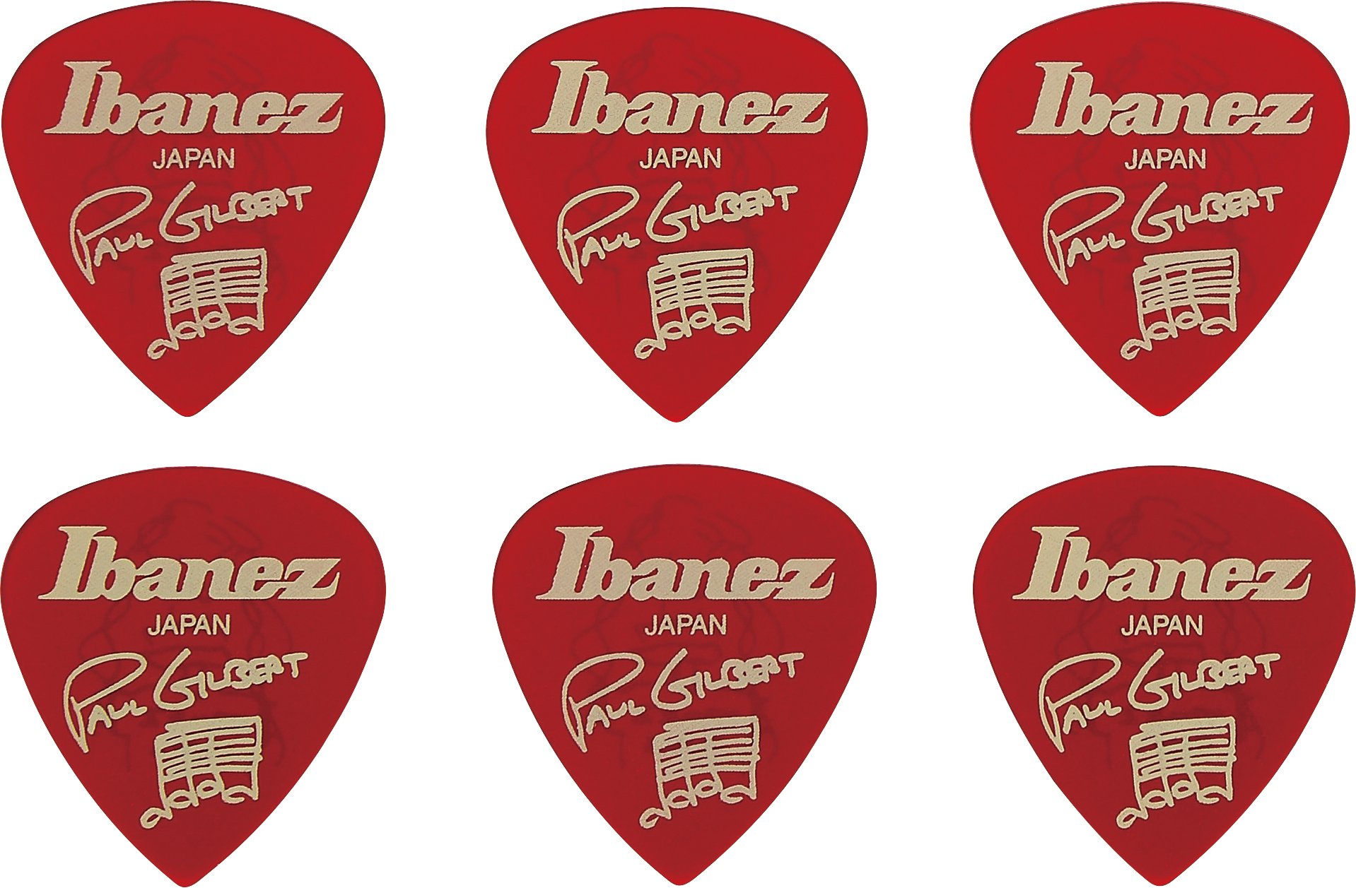 IbanezPaul Gilbert Plectrums - Candy Apple (Blister Pack of 5)