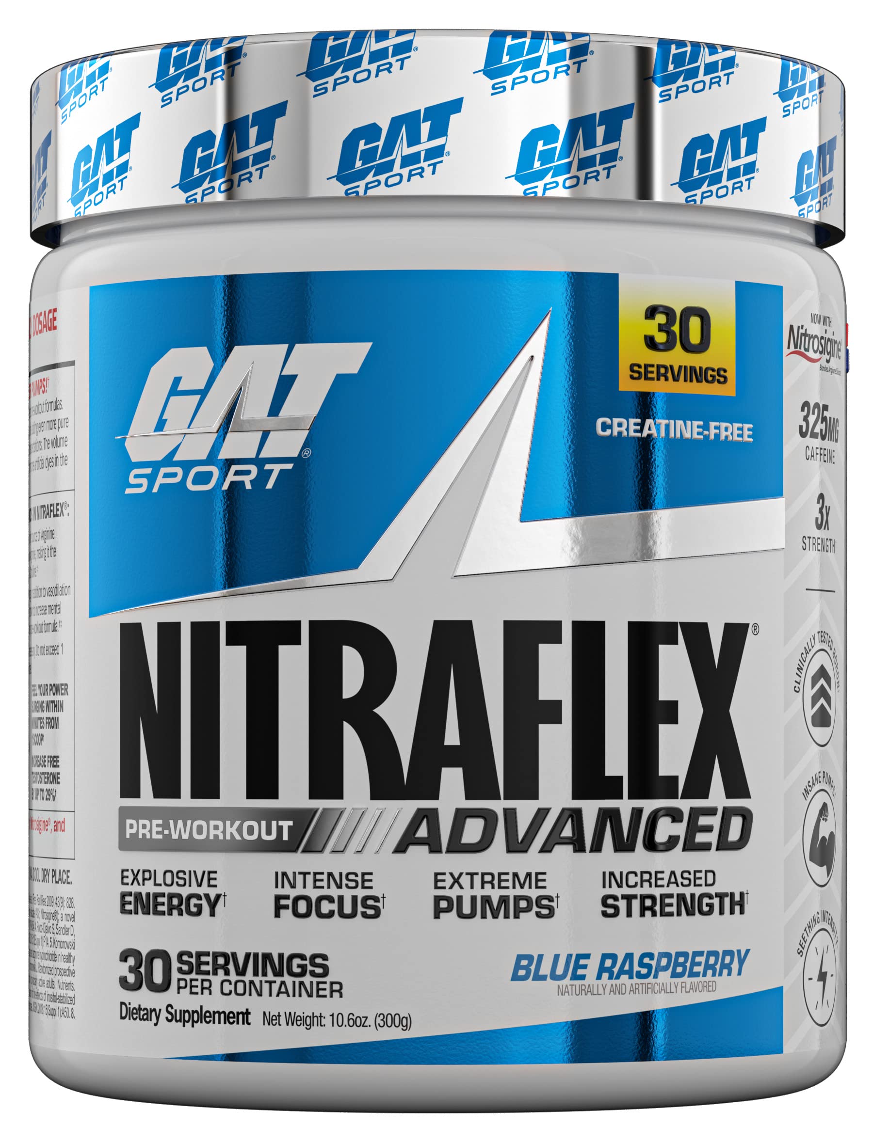 GAT SportsNitraflex Blue Raspberry 300gram, (30 Servings)