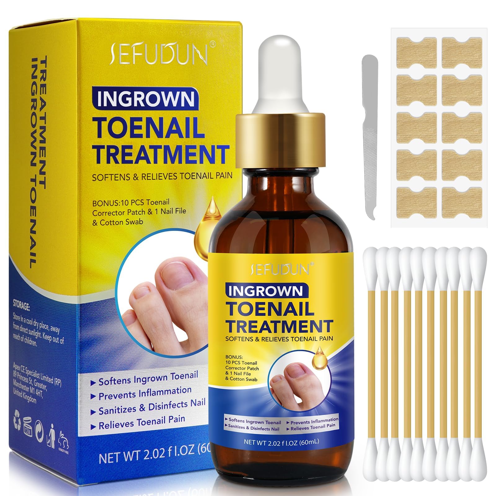 NALACAL Ingrown Toenail Treatment,Ingrown Toenail Corrector Strips,Painless Nail Corrector,Nail Correction Patches,Not Easy to Fall Off,Restoring Ingrown Nail Treatment Correction Stickers