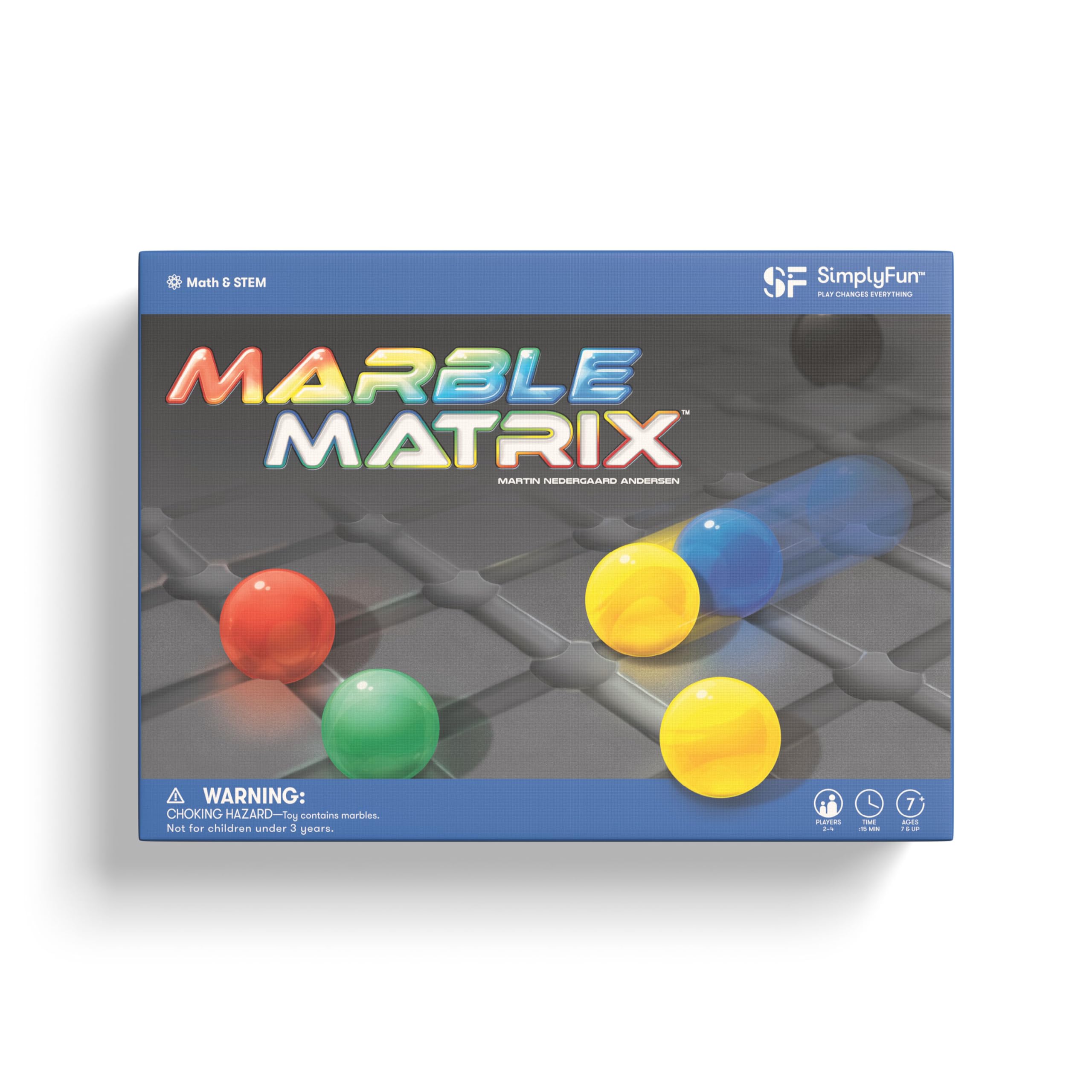 SimplyFun Marble Matrix - an Educational Game to Practice Spatial Reasoning and Fine Motor Skills - an Engaging Strategy Game for Kids Ages 7 & Up - 2 to 4 Players