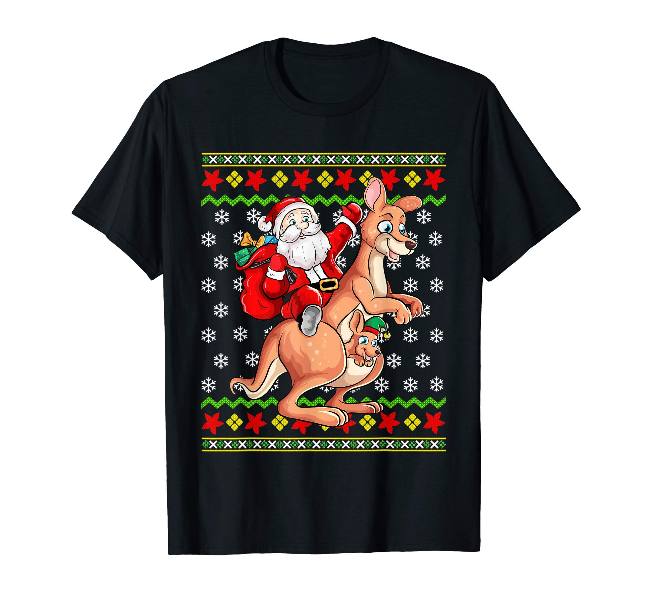 Christmas Australia Men Women Kids Boys GirlsSanta Claus Kangaroo Australia Australian Aussie Christmas T-Shirt