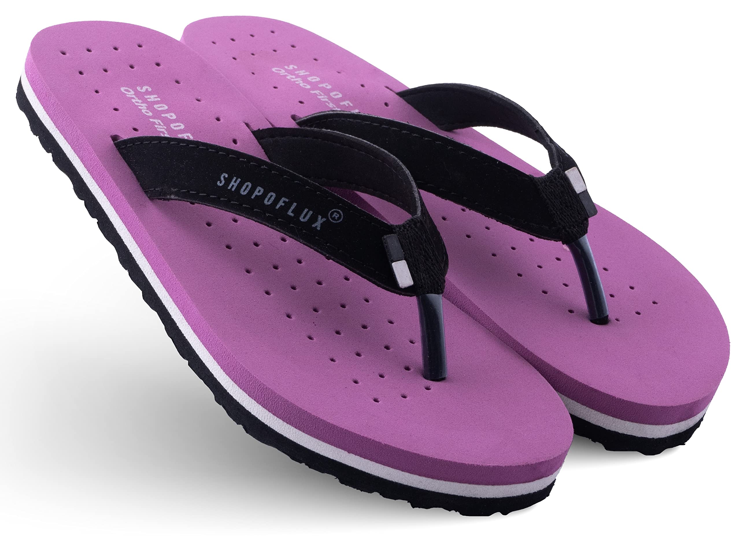 ShopofluxOrtho First Slippers Women | Orthopaedic Doctor Chappal Flip-Flop for Ladies and Girl Heel Pain Daily Use, Purple, 38 EU