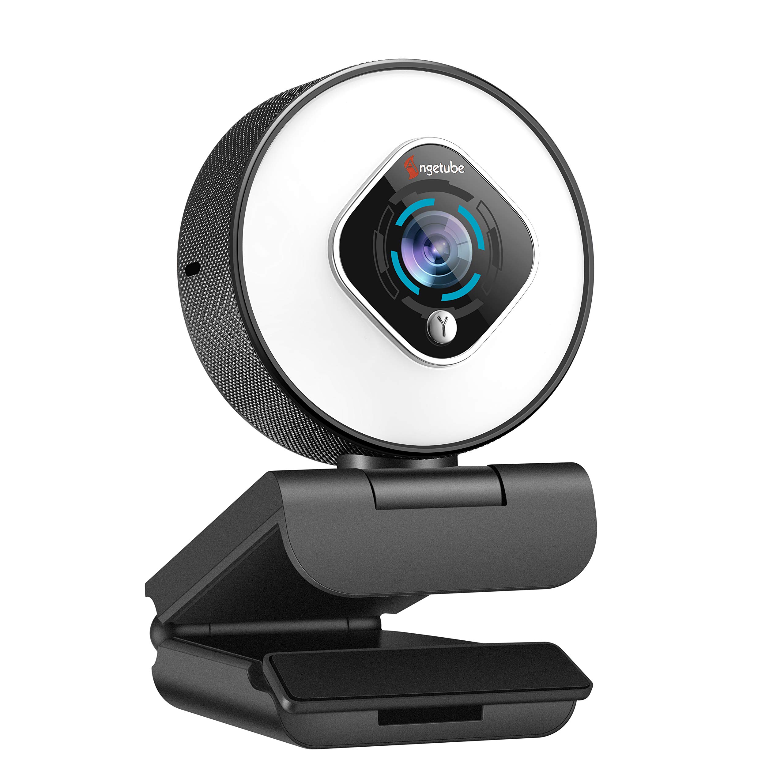 Angetube Streaming Webcam with Light - HD 1080P Autofocus Computer Camera with Microphone USB Camera with Digital Zoom for Xbox|PC|Desktop|Laptop|Gaming|Video Calling