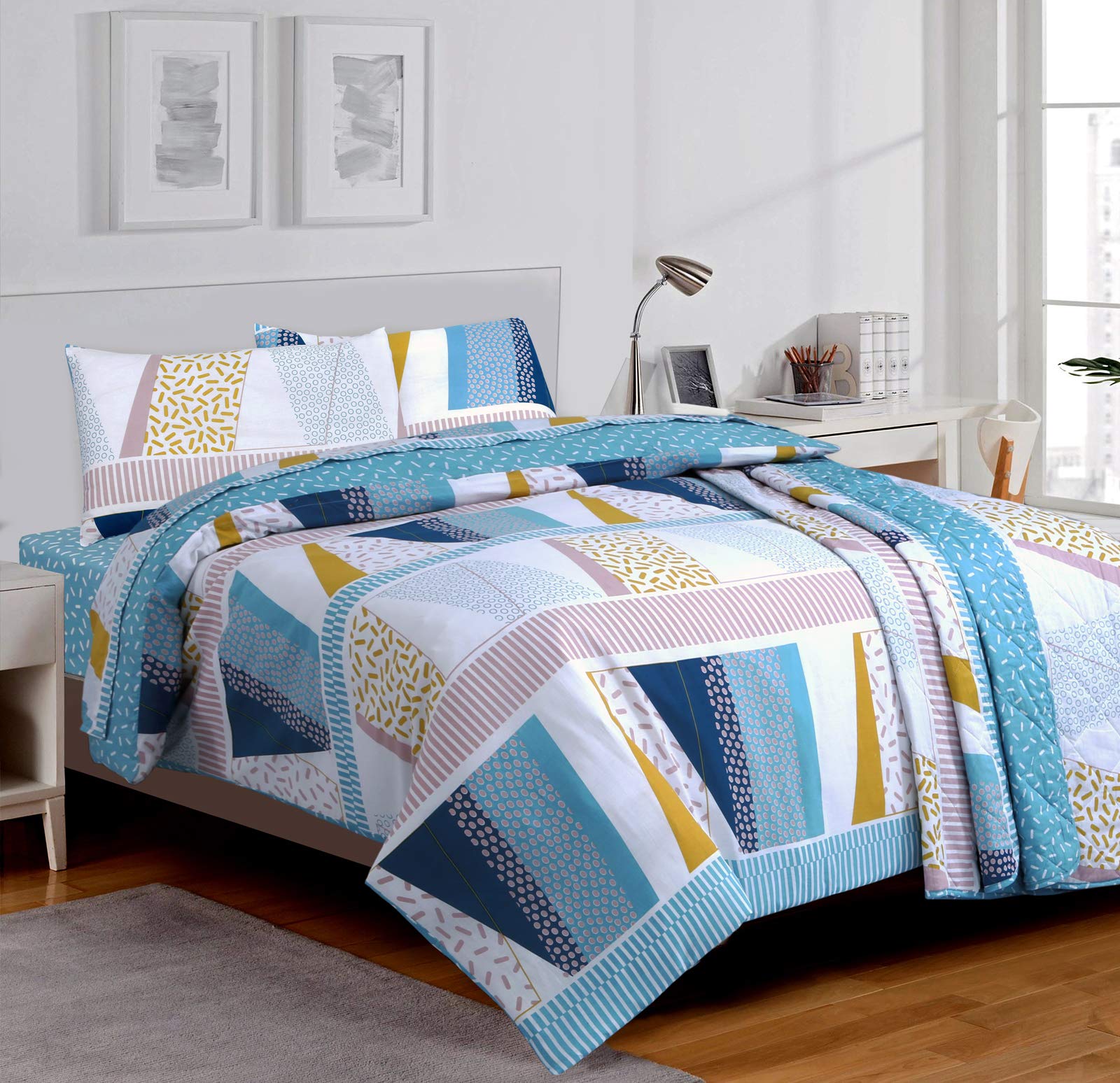 Nimsay Home Miami 100% Cotton Geometric Duvet Cover Set - Single