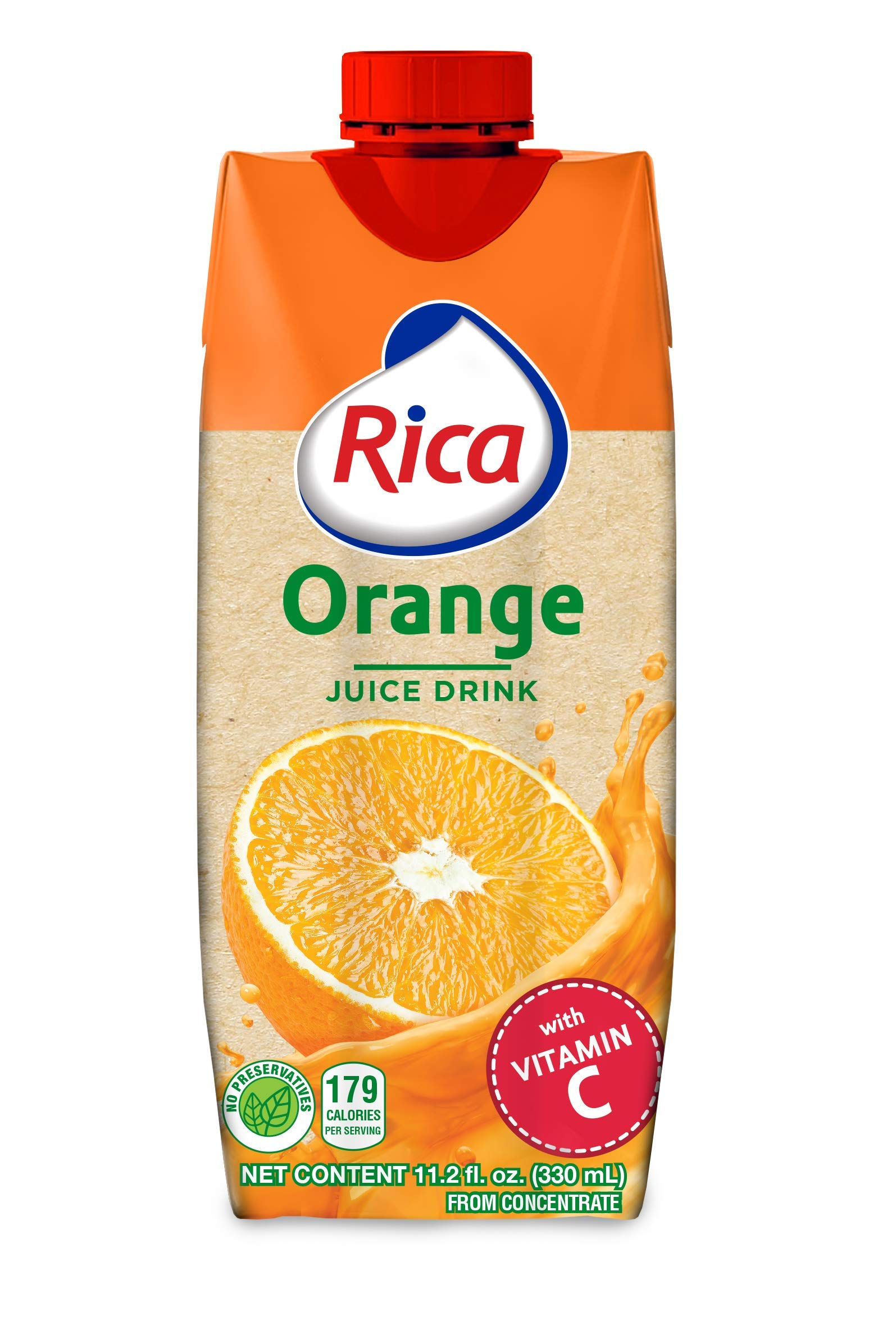 Orange Juice Drink Jugo de Naranja RICA 330 mL (12 Pack)