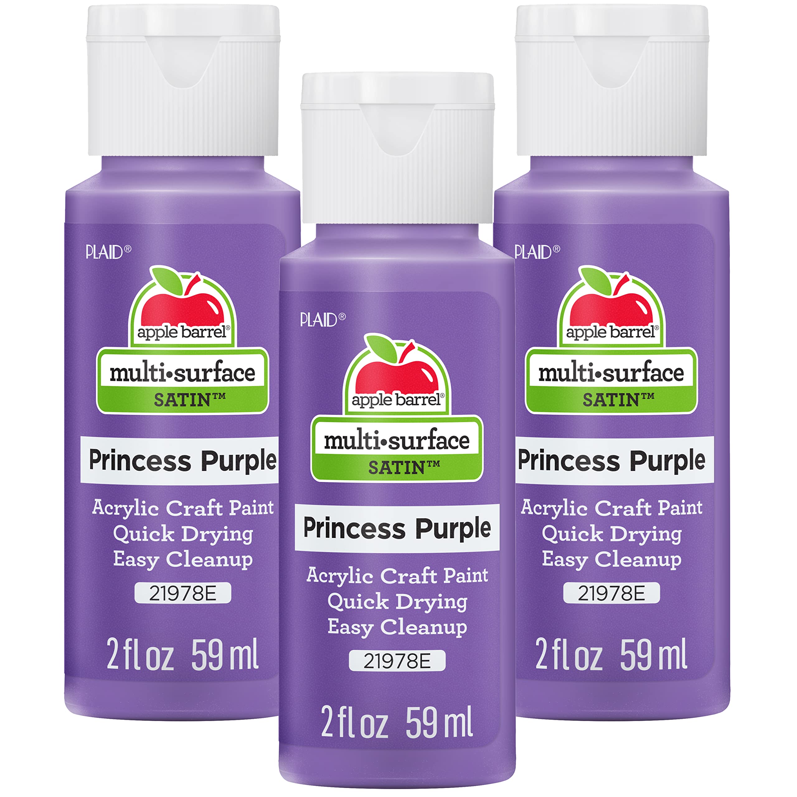 Apple Barrel Acrylic Paint, Princess Purple (Pack of 3) 2 oz, 21978EA- (Pack of 3)