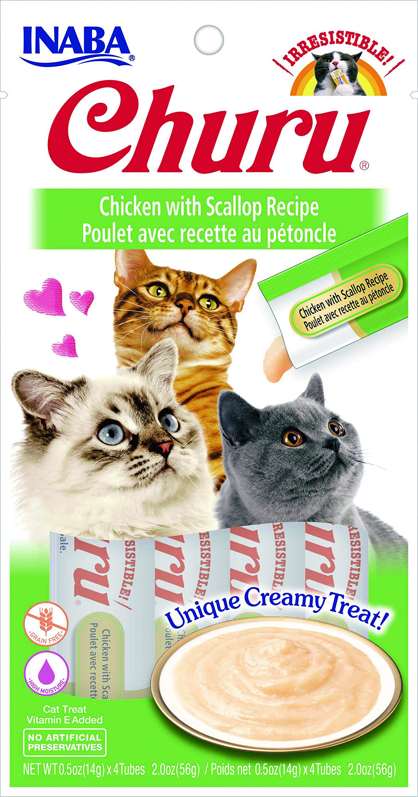 Grain-Free Puree Chicken with Scallop Flavour Cat Treats, 24 Tubes