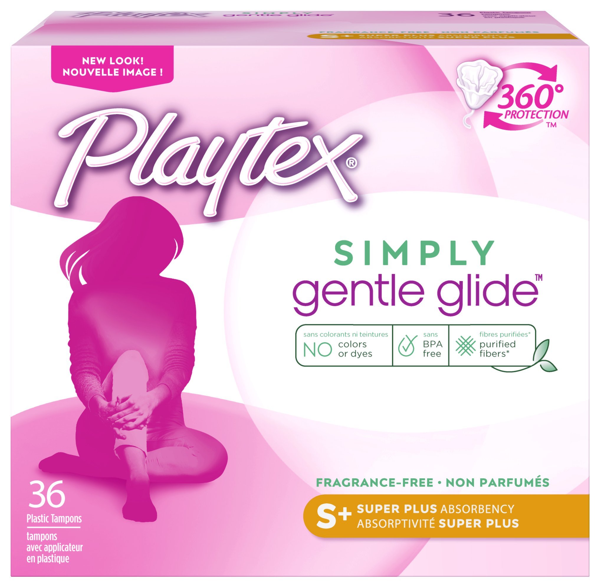 PlaytexSimply Gentle Glide Tampons, Super Plus Absorbency, Fragrance-Free - 36ct