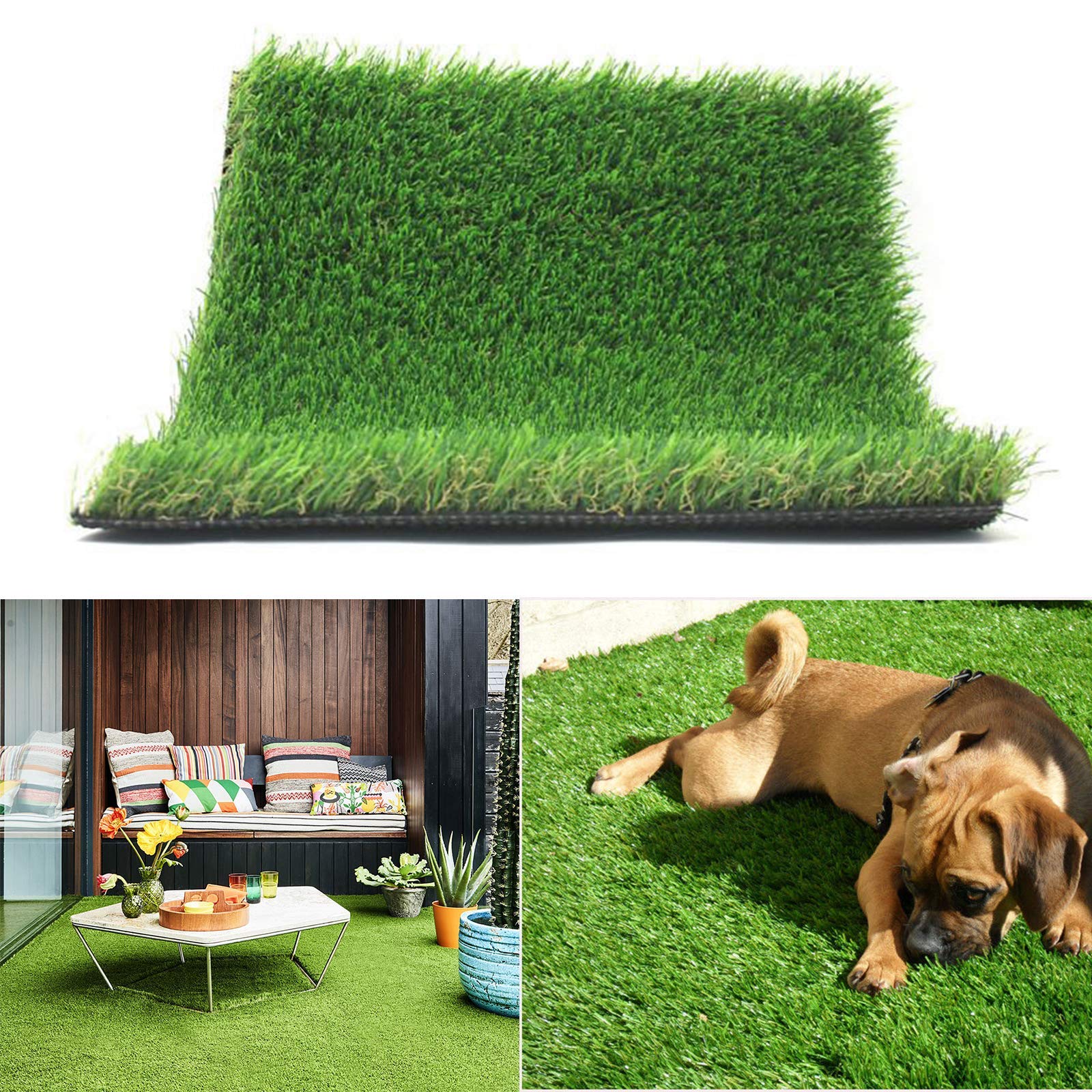 Realistic Thick Artificial Grass Turf 3.3FTX5FT-Indoor Outdoor Garden Lawn Landscape Synthetic Grass Mat - Thick Fake Grass Rug