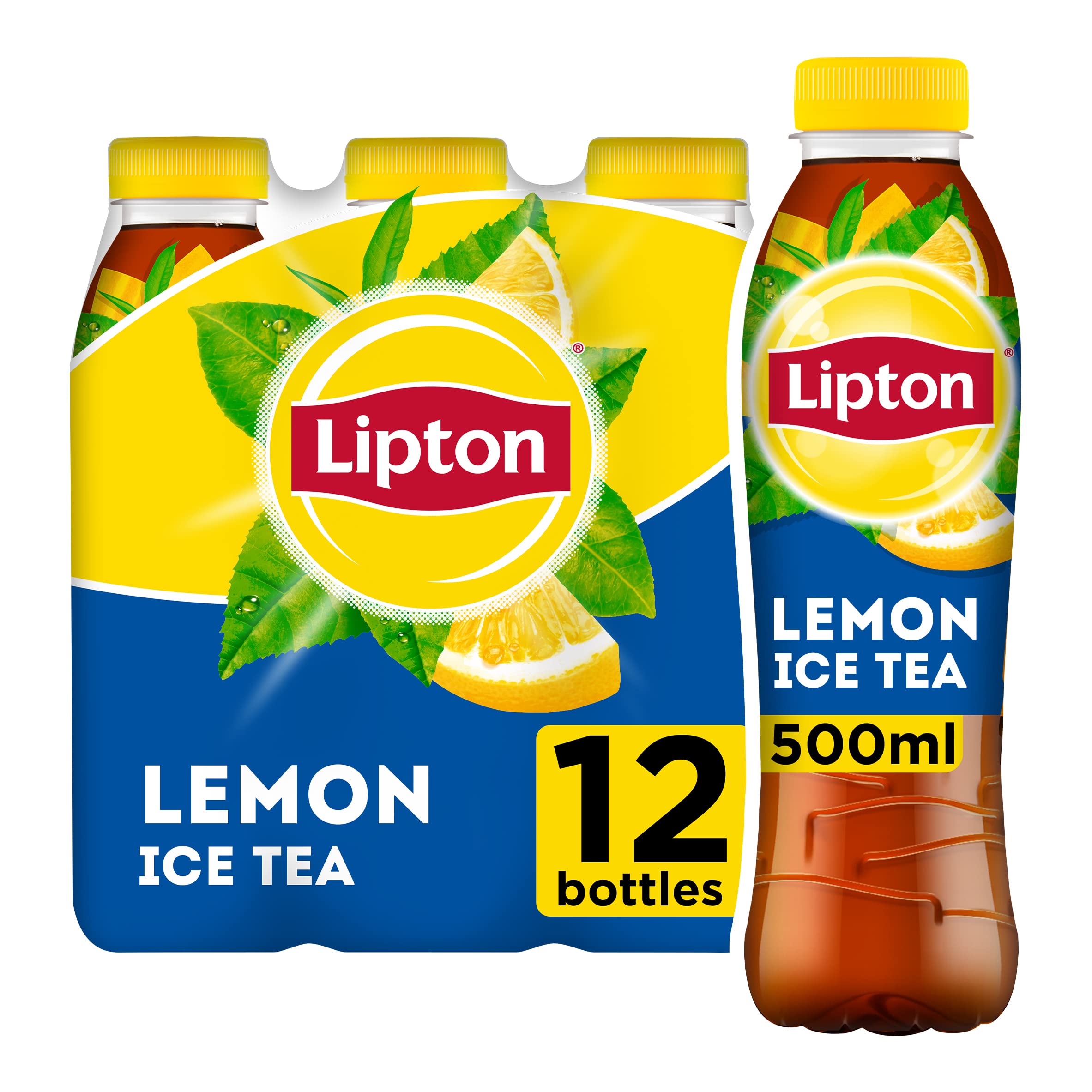 Lipton Ice Tea Lemon Soft Drink 500ml, (Pack of 12)