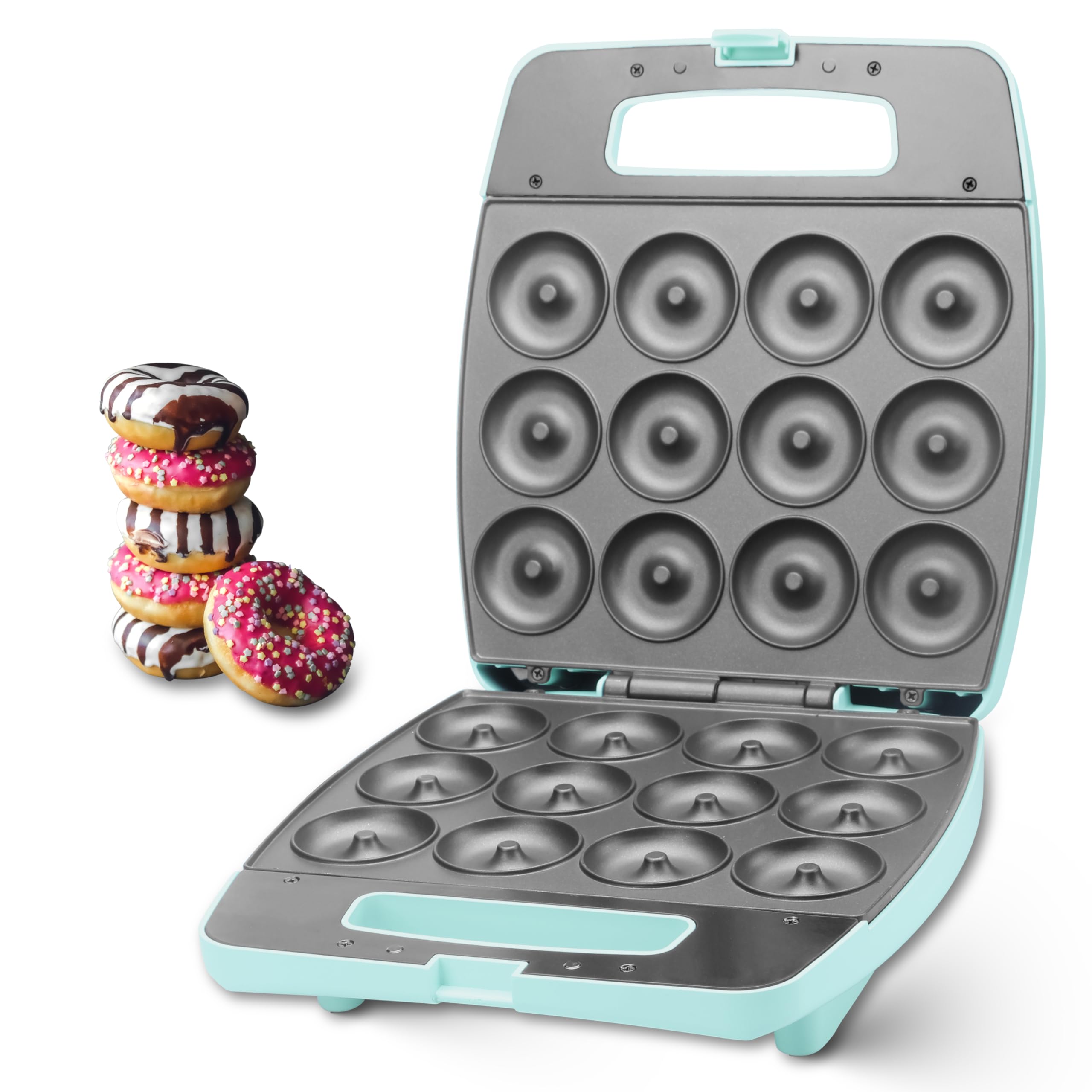 Mini Donut Maker Machine, Bake 12 Mini Doughnuts, Maquina Para Hacer Donas, Perfect for Breakfast, Snacks, Desserts & More