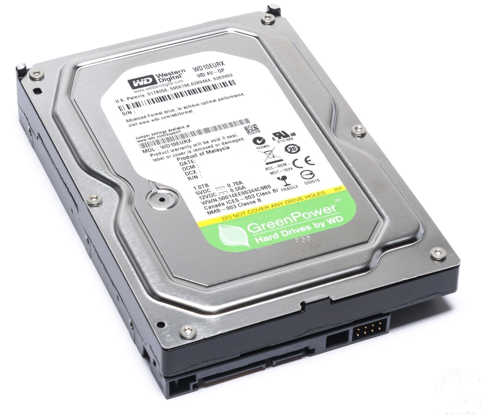 Western Digital WD AV-GP 1 TB AV Video Hard Drive: 3.5 Inch, SATA III, 64 MB Cache - WD10EURX