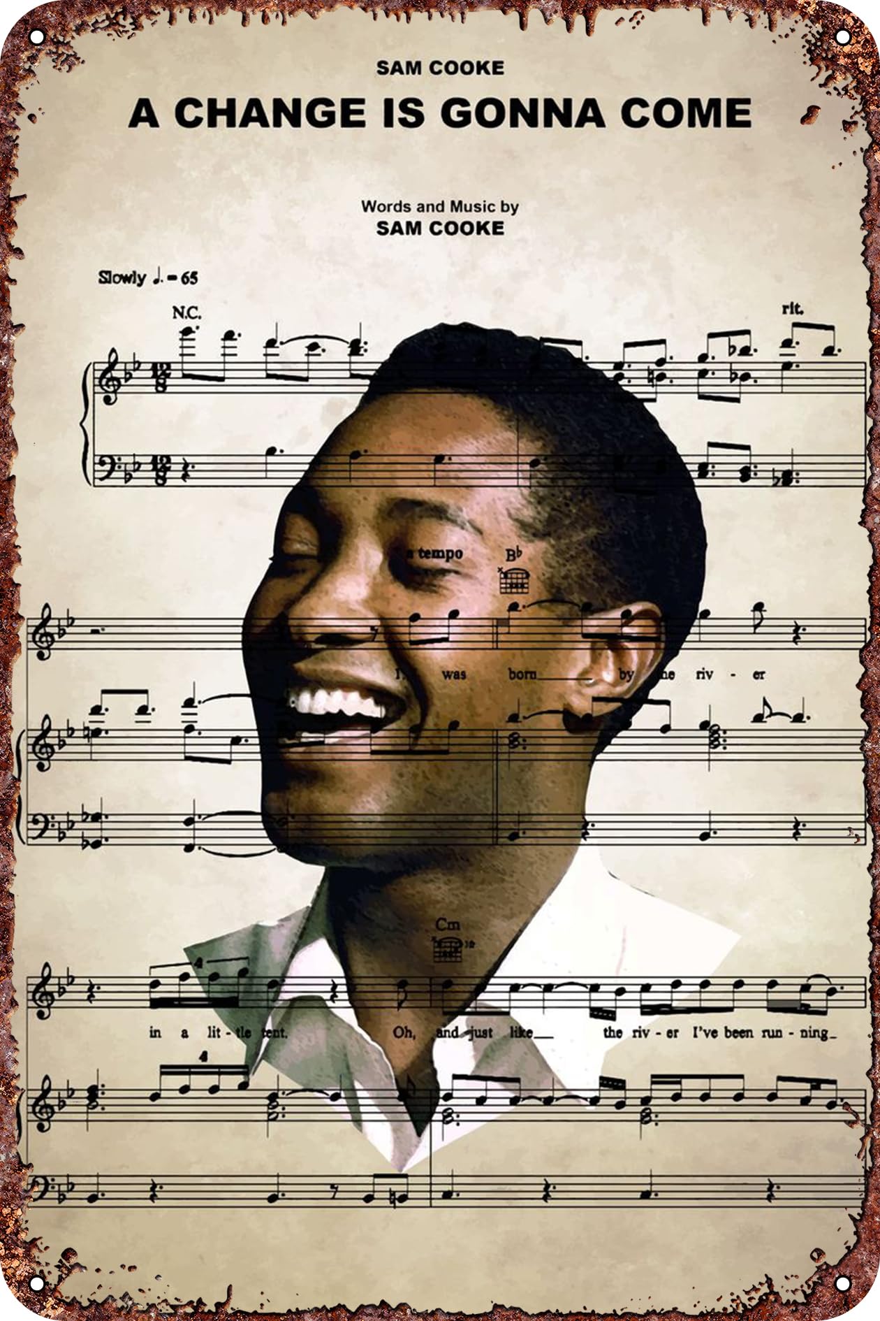 Sam Cooke Music Poster Funny Vintage Decor for Home Bar Room Diner Garage Kitchen, 8x12 Inches