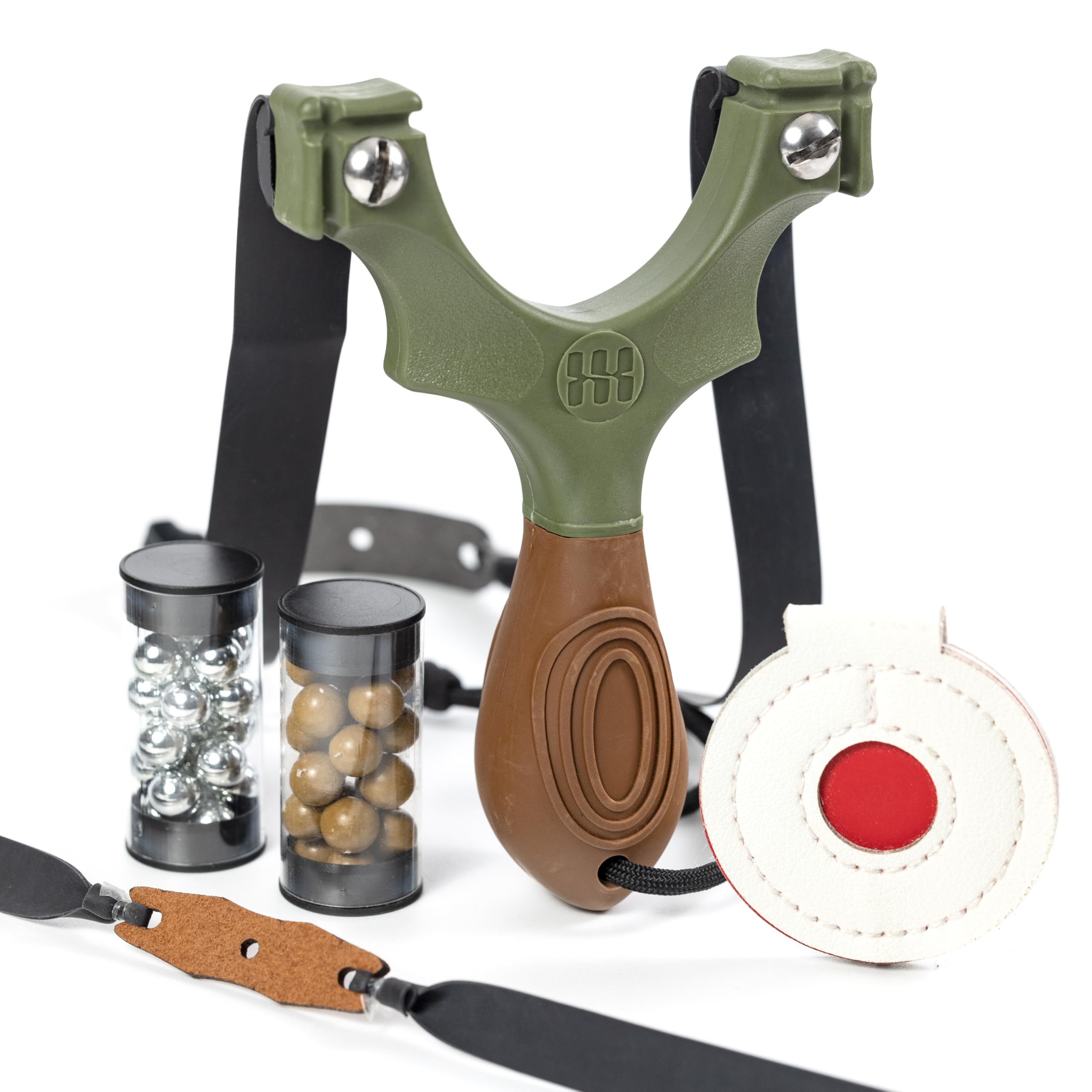 Scout XT Slingshot with Target, Clay Ammo and Bands for Professional Hunting and Powerful Target Shooting Sling Shot