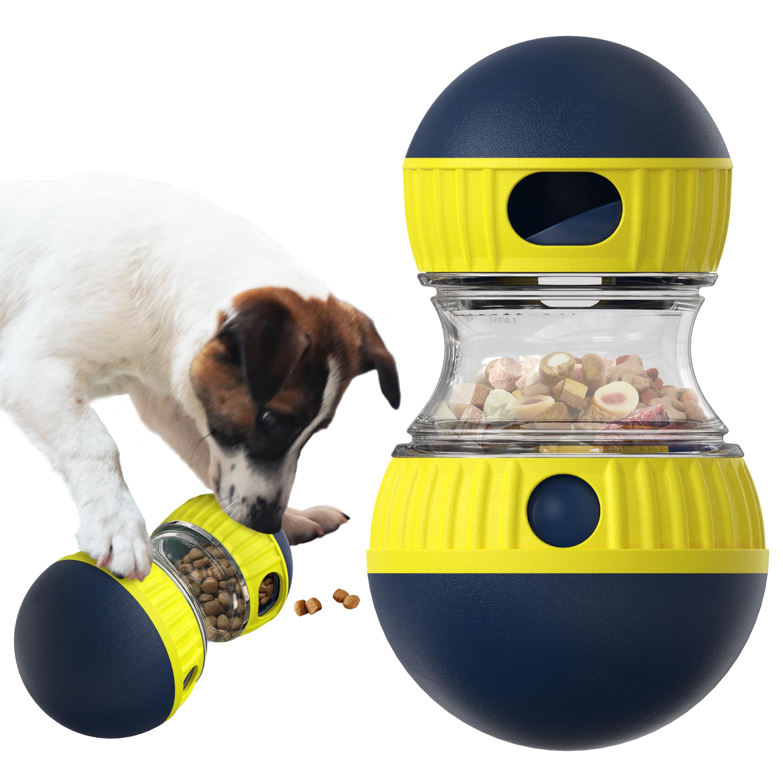 Dog Interactive Toys Indestructible Puppy Toy Adjustable Food Dispensing Treat Dispenser Dogs Puzzles Feeder Slow Feeding for Large/Medium/Small Aggressive Chewers Breed Pet Gift