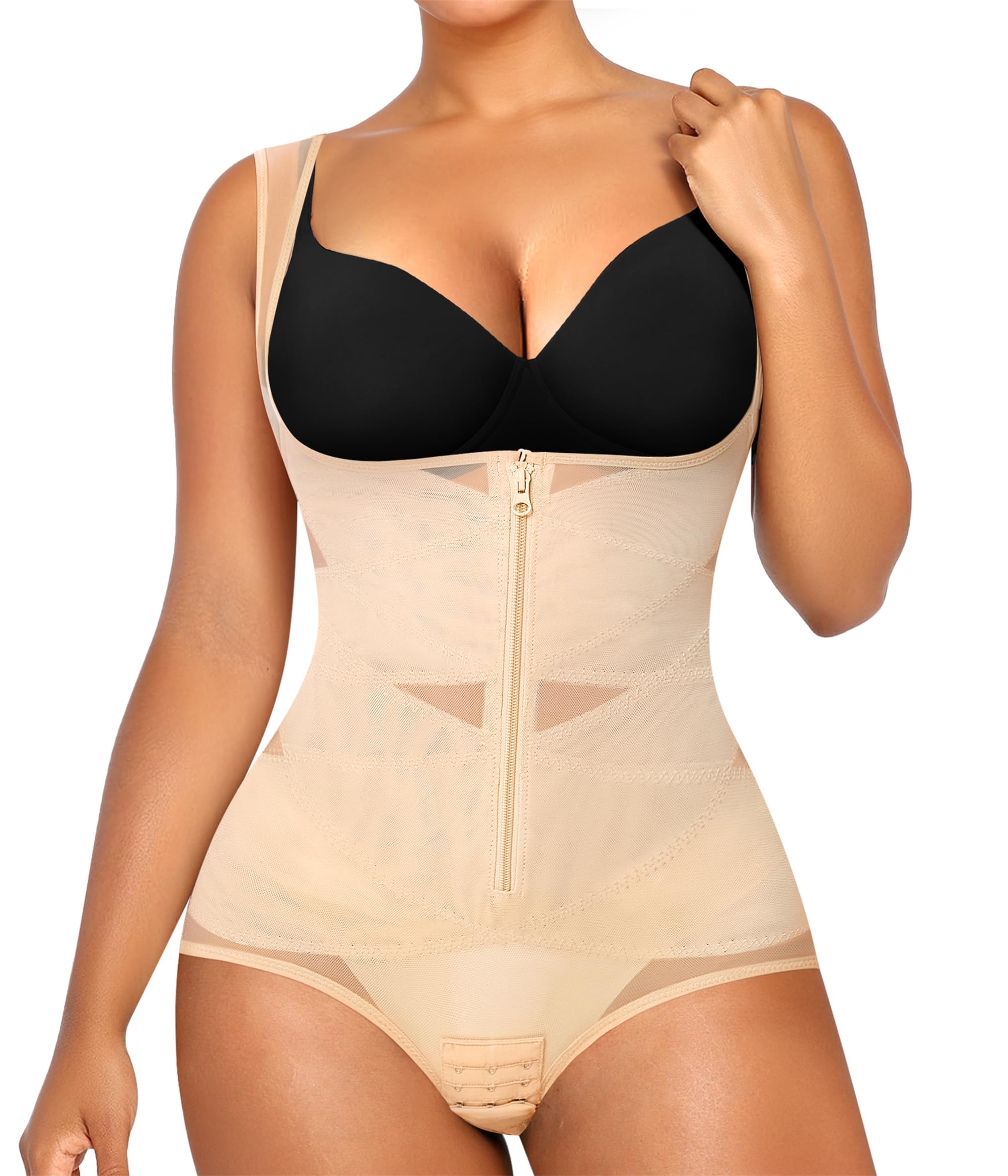 NebilityShapewear Bodysuits for Women Tummy Control Faja Body Shaper Open Bust Waist Trainer