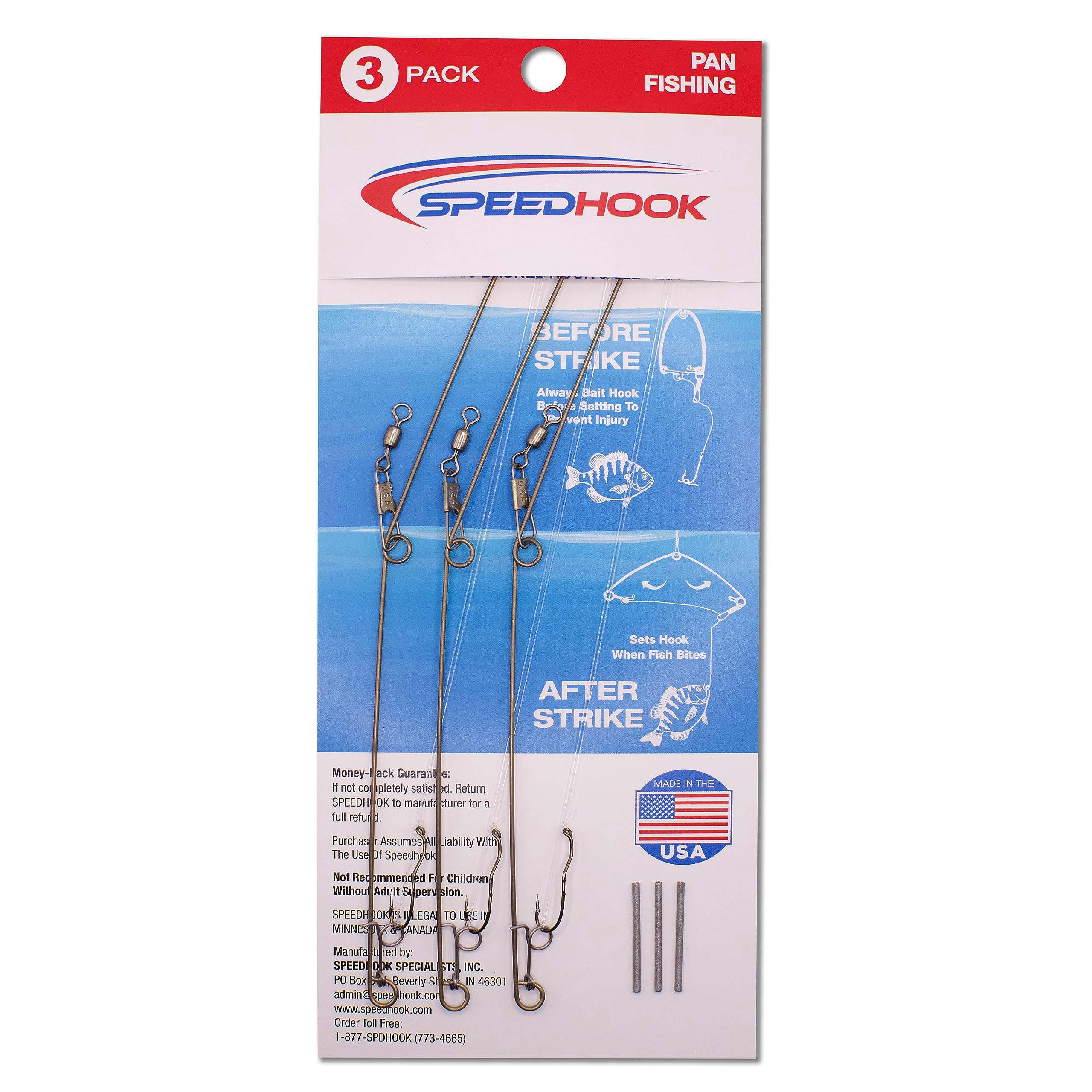 SPEEDHOOK Spring Loaded Fishing Hook, Made with Stainless Steel Stress Relieved Wire Form, Automatically Sets Hook