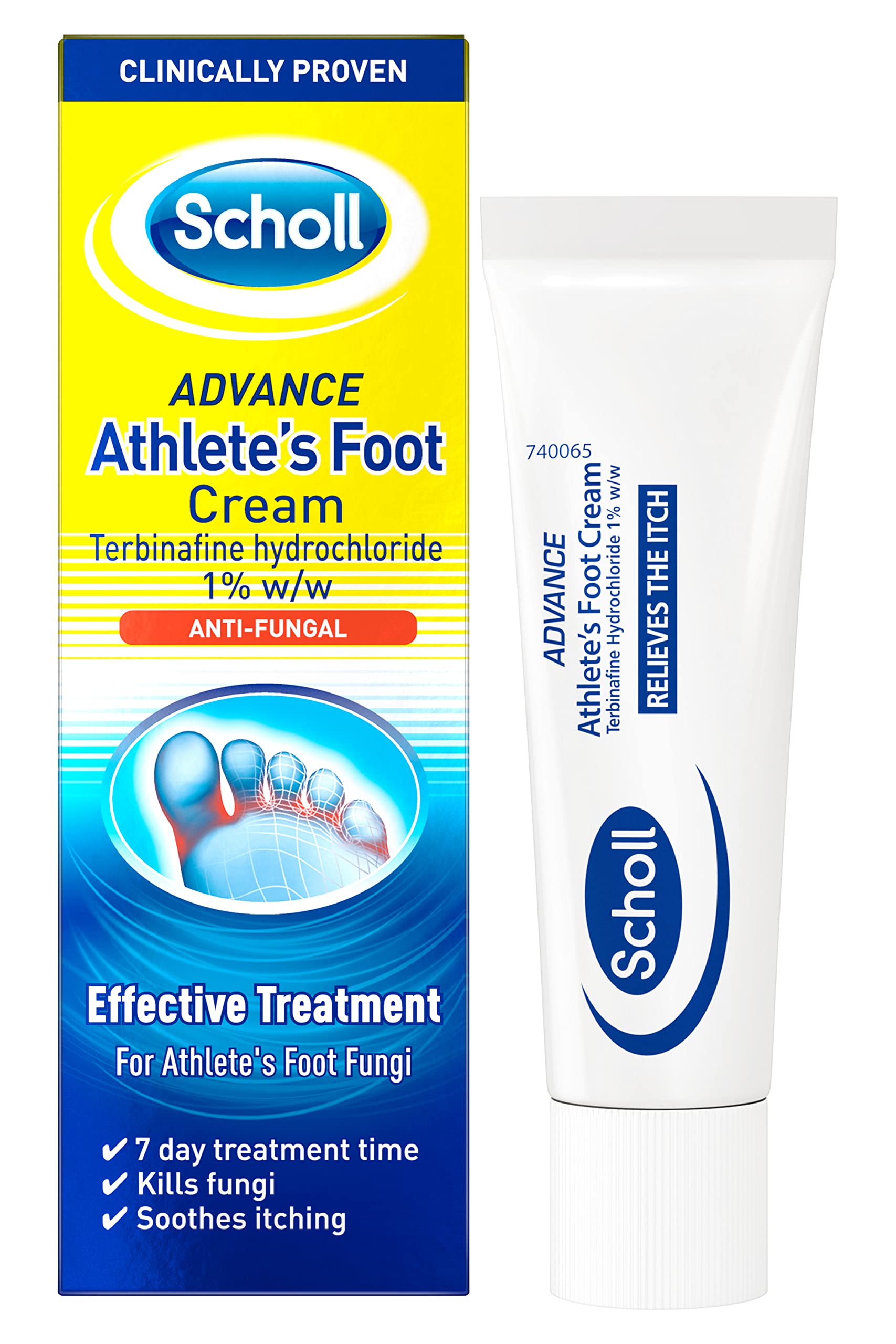 Scholl Advance Athlete's Foot Cream, 15g - Antifungal Treatment Cream for Athlete's Foot, Kills the Fungi that Cause Athlete's Foot