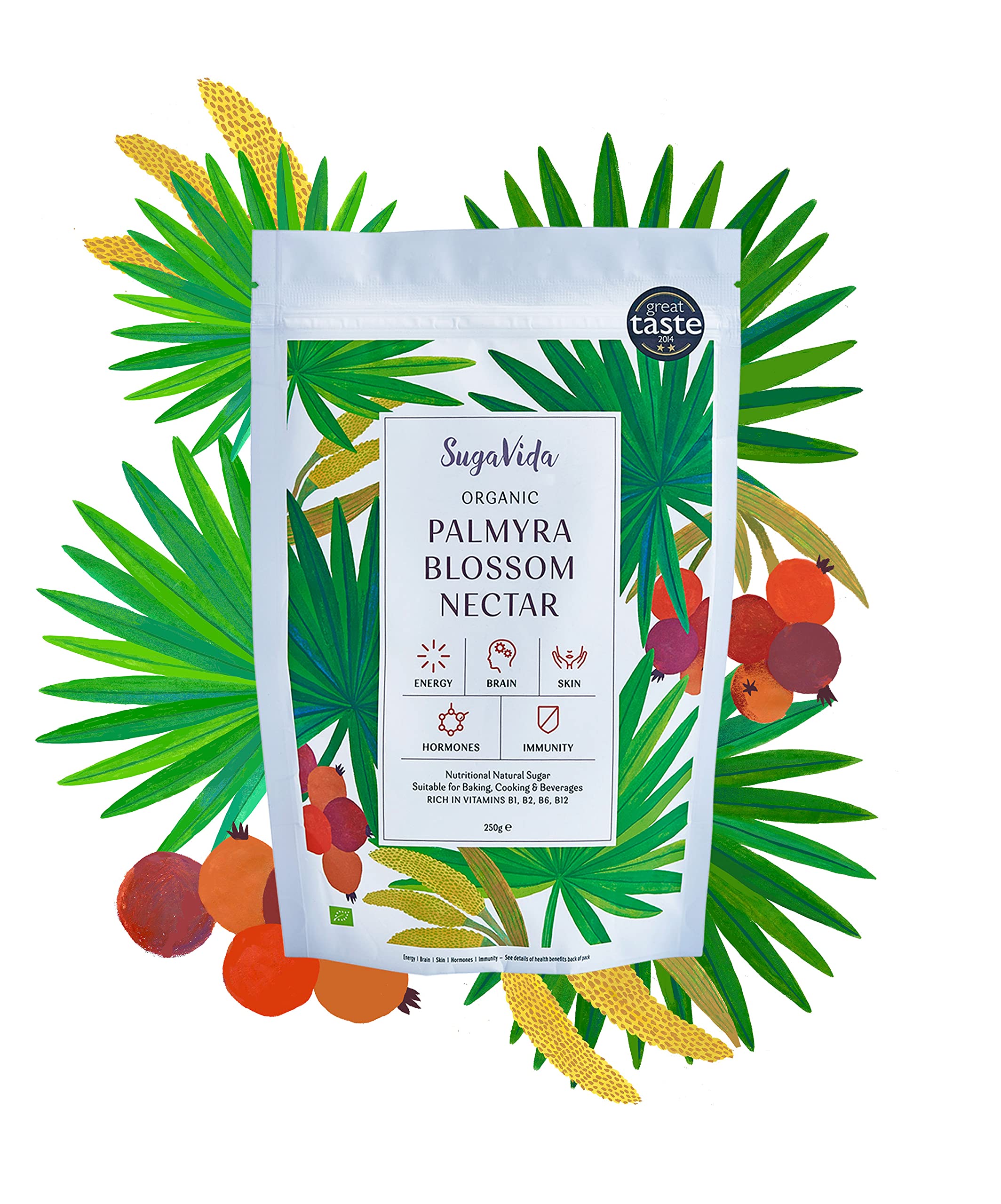 SugaVida | Organic Palmyra Blossom Nectar | Natural sugar alternative and sweetener | Low GI, Diabetic friendly and Vegan | 250g