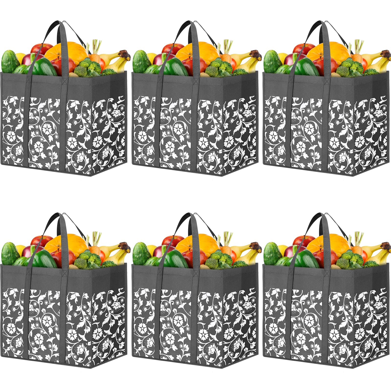 WOWBOXReusable Grocery Bags Foldable Tote Bags bulk Shopping Bags for Groceries Large bags Kitchen Reusable Grocery Bags