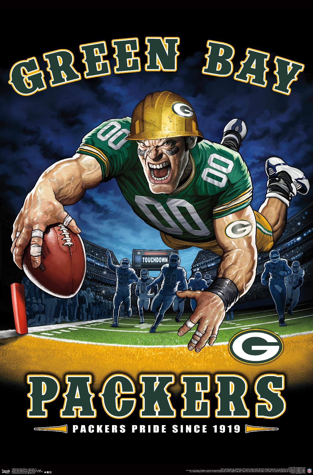 Trends International NFL Green Bay Packers - End Zone Wall Poster, 22.375" x 34", Unframed Version