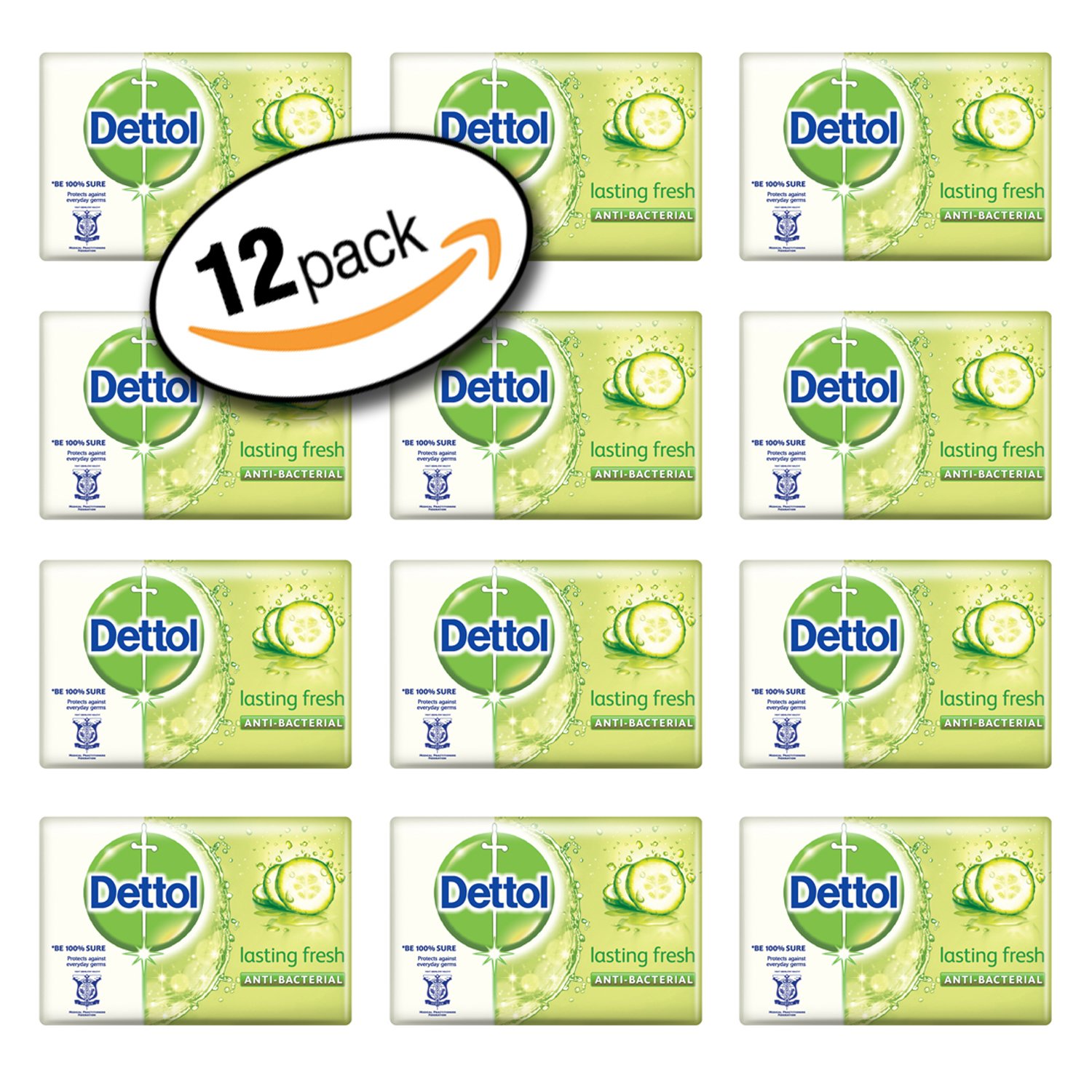 Dettol Antibacterial Lasting Fresh Bar Soap 105g (12 Pack)