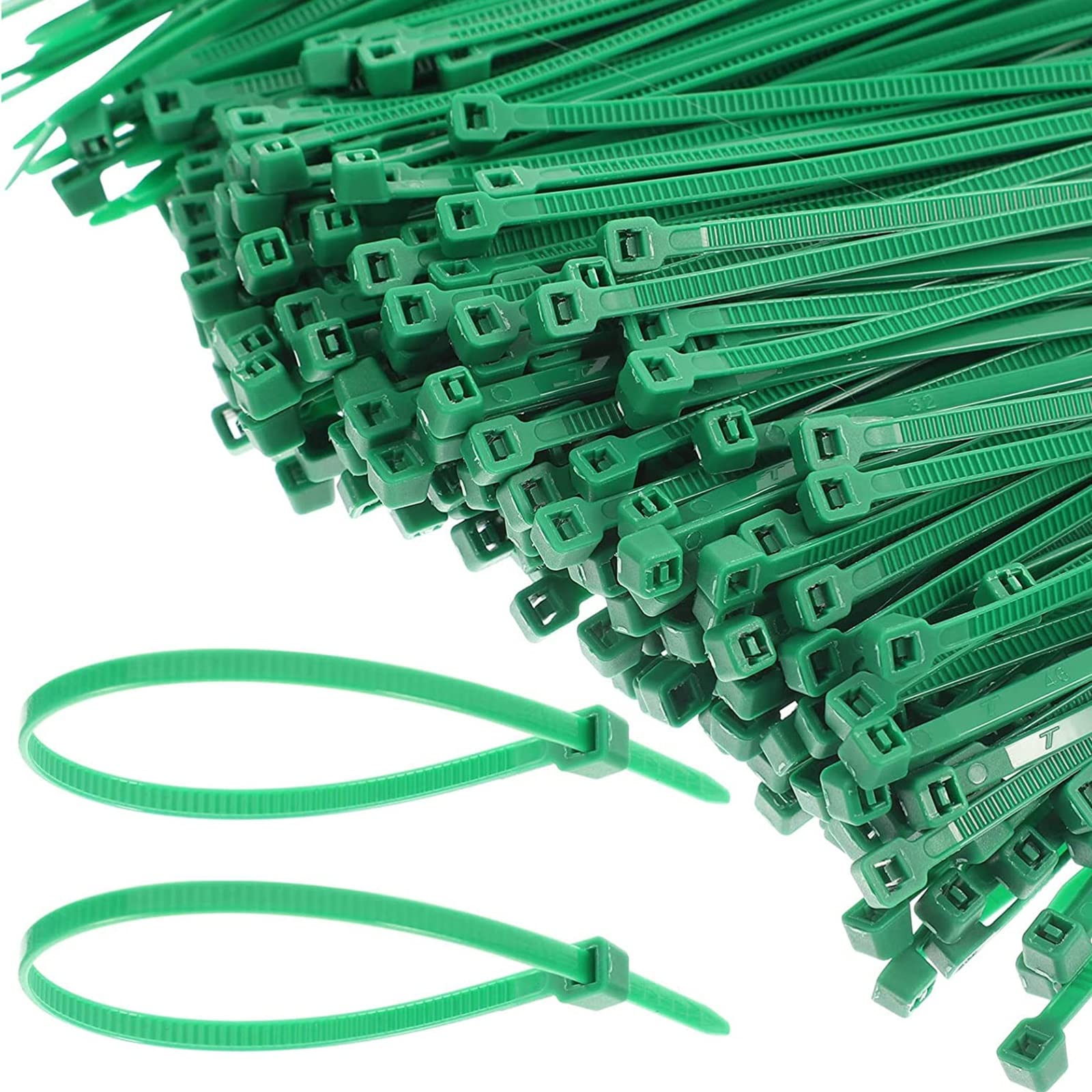 Jaffiust 500pcs Green Wire Ties Green Tie Cable Zip Ties 500pcs Nylon Self Locking Wire Ties Wire Ties Wraps for Indoor and Outdoor Green Plants Green Tie