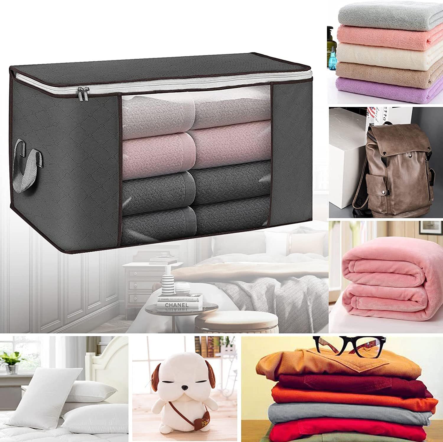 Organizer for Closet, Foldable Wardrobe Organizer Multifunctional Washable Pants Shirts Adults Kids Baby Quilt, Blanket, Pillow, Stuffed Animal, Jacket Or Other Clothing 2 Pieces