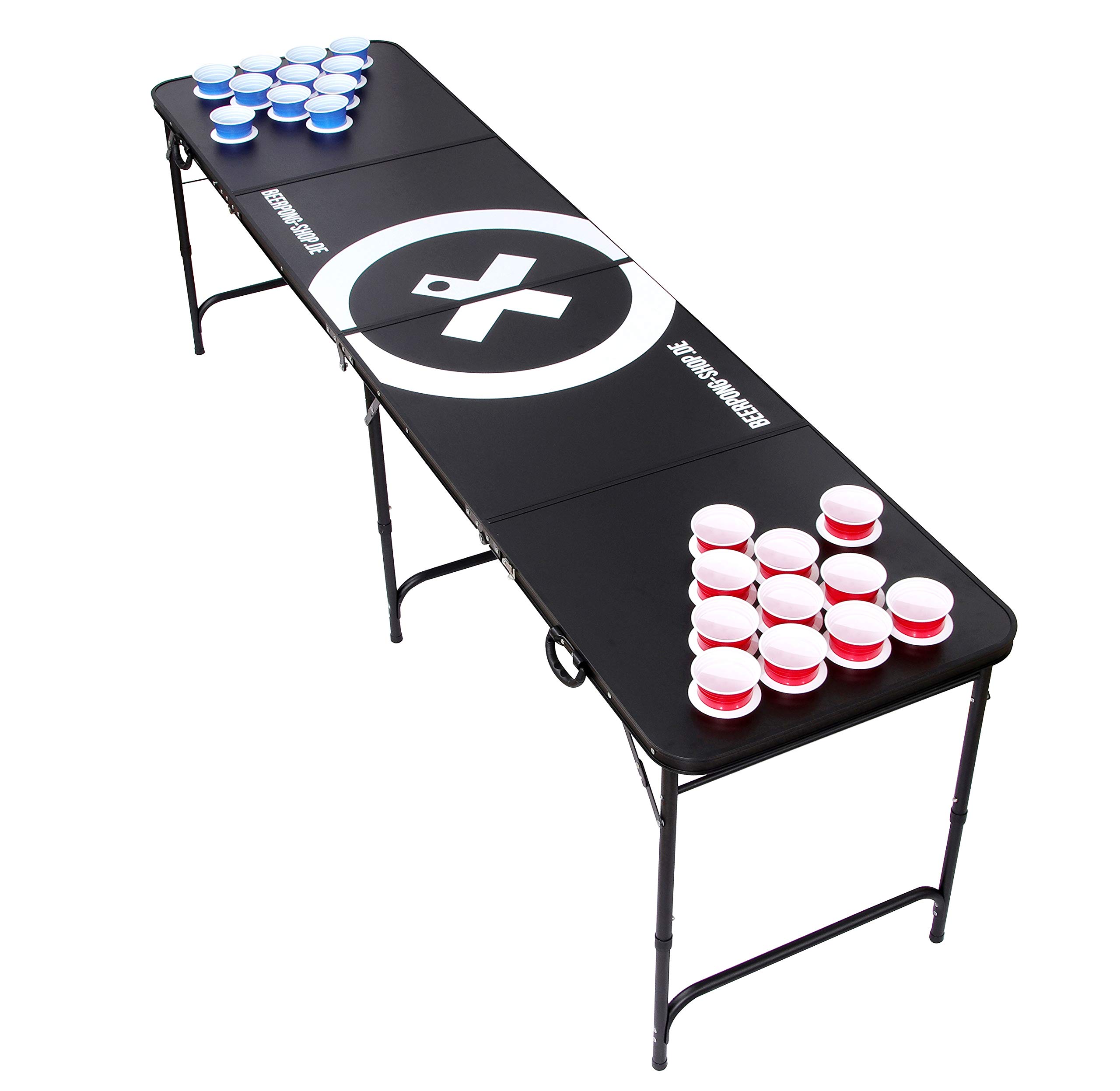 Beercup Beer Pong Tables, Beer Pong Set for Party Games, Beer Pong Table Foldable & Height Adjustable, Beer Pong Table with Red Cups Cup Holder, Beer Pong Table Waterproof, Beer Pong Table