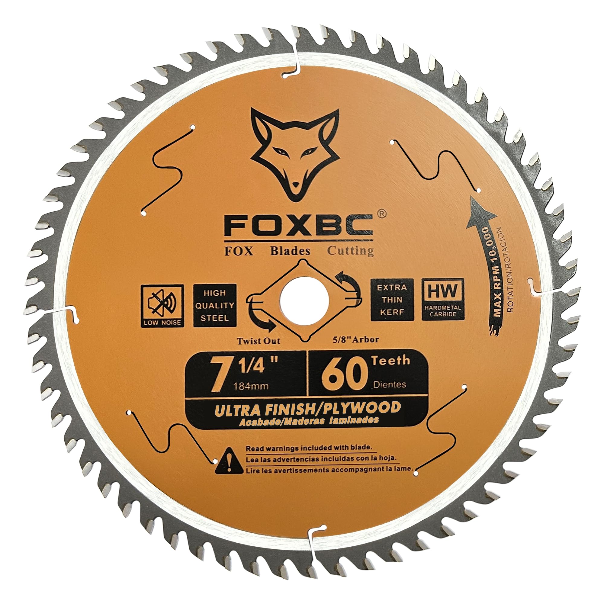 FOXBC 7-1/4" Circular Saw Blade 60-Tooth Replacement for Freud Diablo D0760A D0760X, DeWalt DWA171460 Ultra Fine Finish Circular Saw Blade